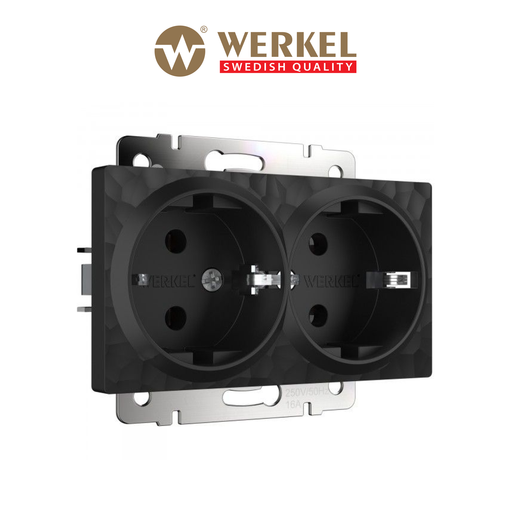 Изображение товара Розетка встраиваемая с заземлением Werkel цвет черный W1272008