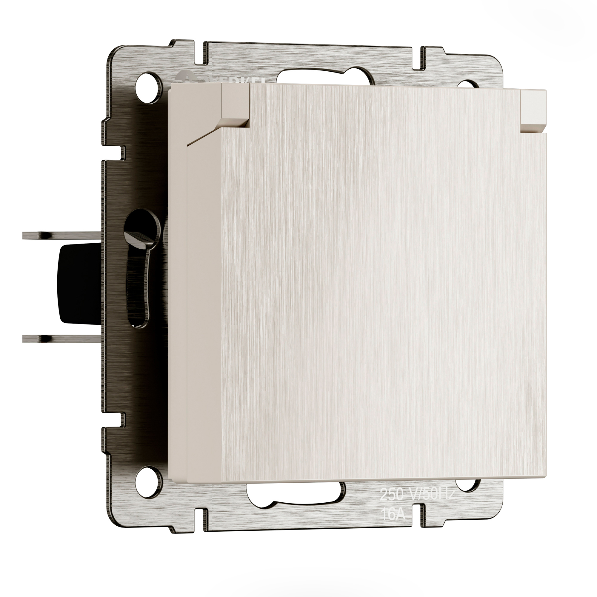 Изображение товара Розетка влагозащитная Werkel W1171210 с заземлением крышкой и шторками шампань