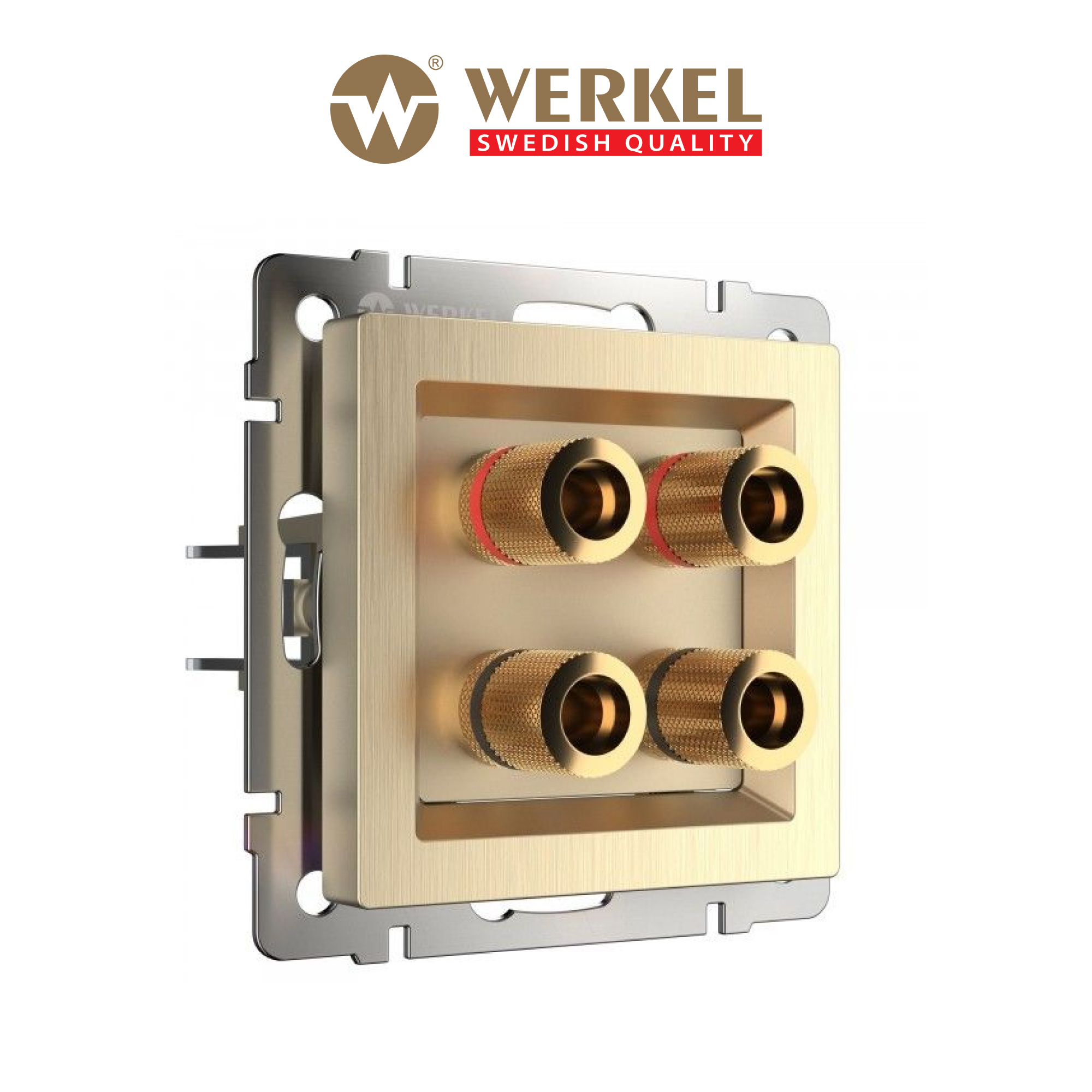Изображение товара Акустическая встраиваемая розетка Werkel a051421 шампань 4 поста
