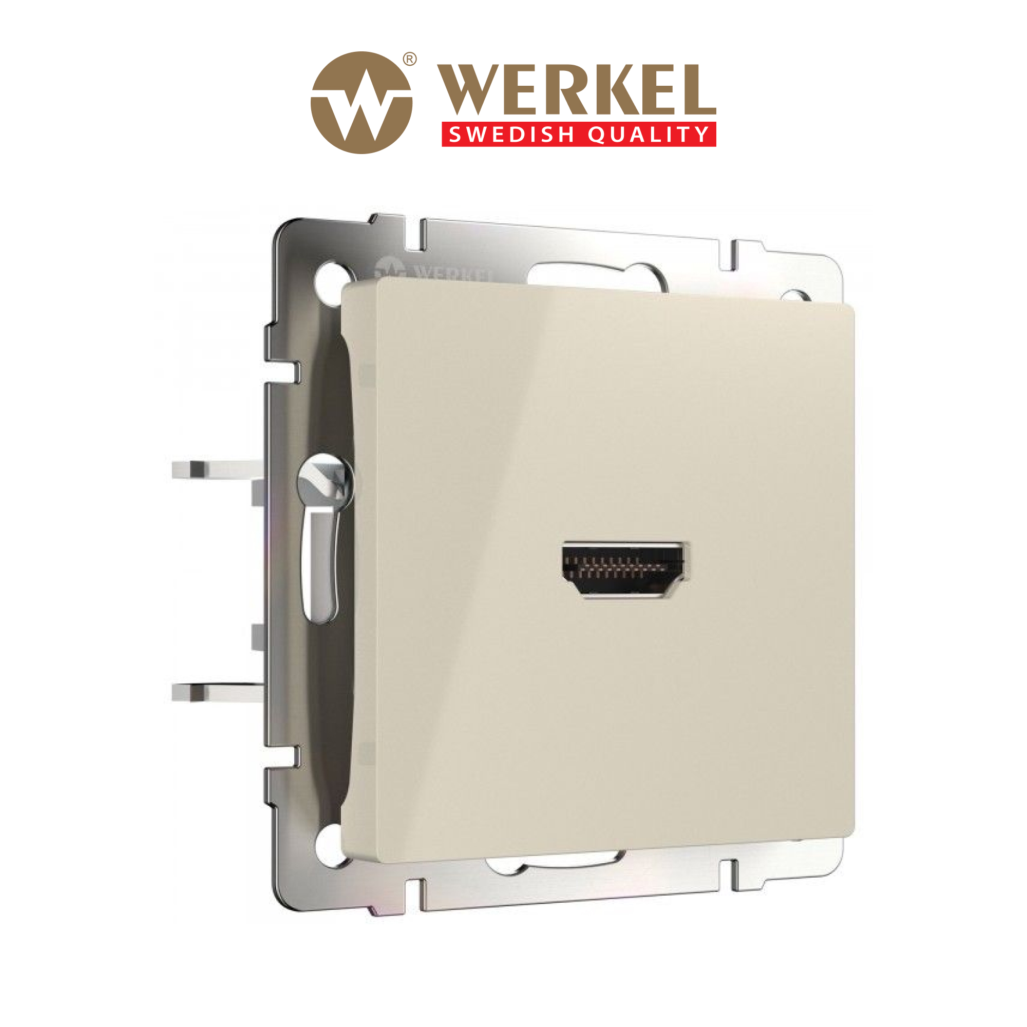 Изображение товара Встраиваемая HDMI розетка Werkel a051487 цвет слоновая кость
