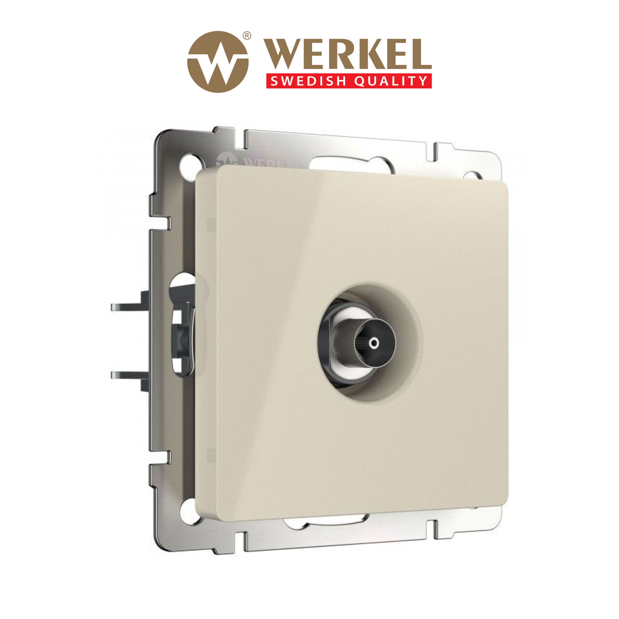 Изображение товара Розетка ТВ оконечная встраиваемая Werkel a051494 цвет слоновая кость
