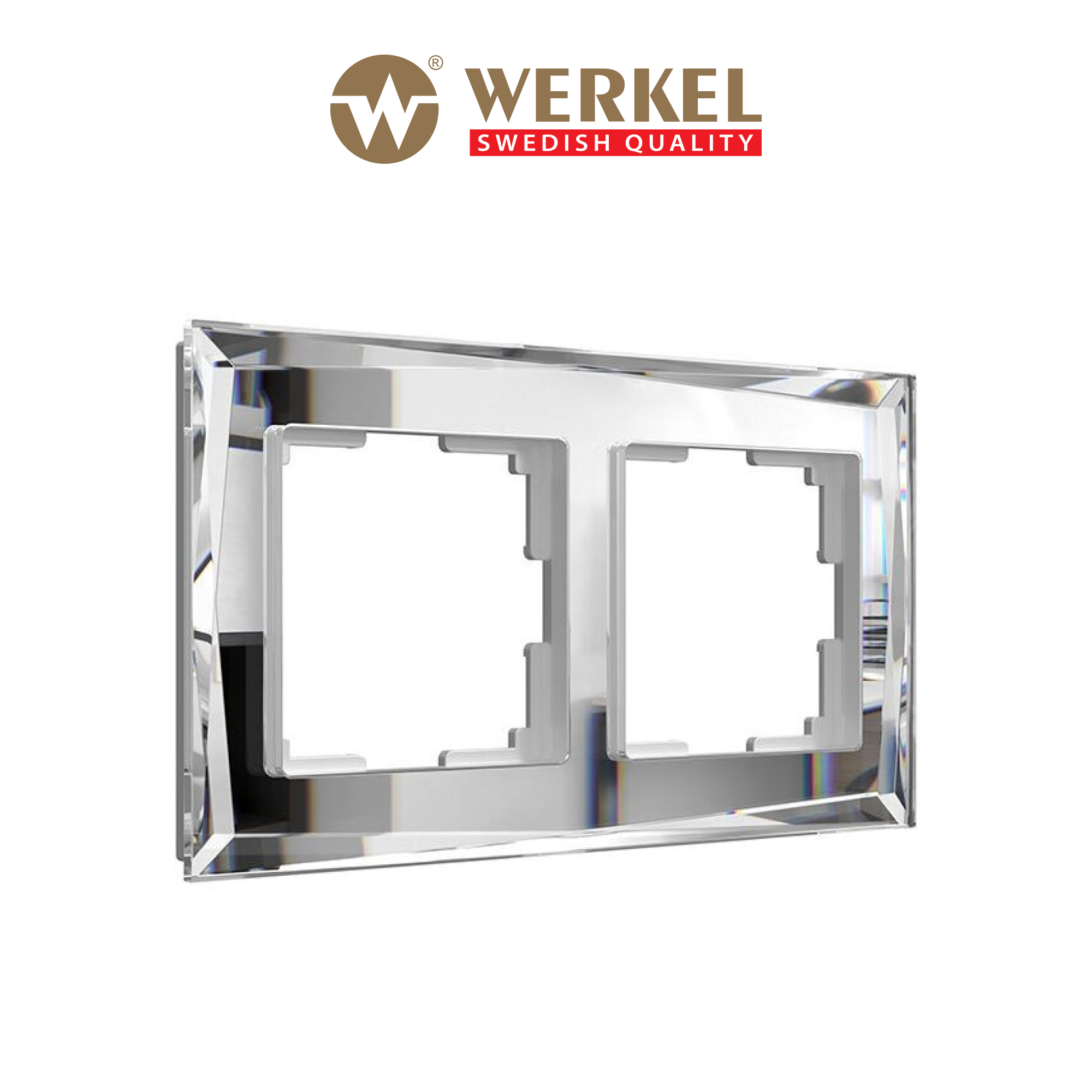 Изображение товара Рамка для розеток и выключателей Werkel Diamant W0021220 зеркальная серебристая 2 поста