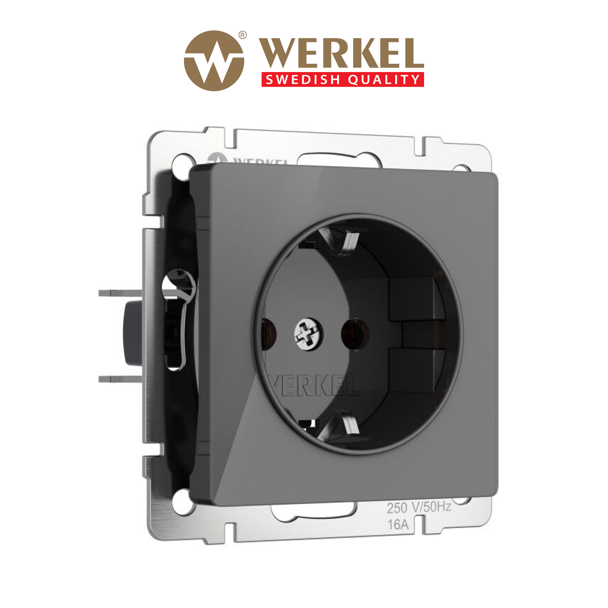 Изображение товара Встраиваемая розетка с заземлением Werkel W1171044 графит акрил Изображение товара Встраиваемая розетка с заземлением Werkel W1171044 графит акрил