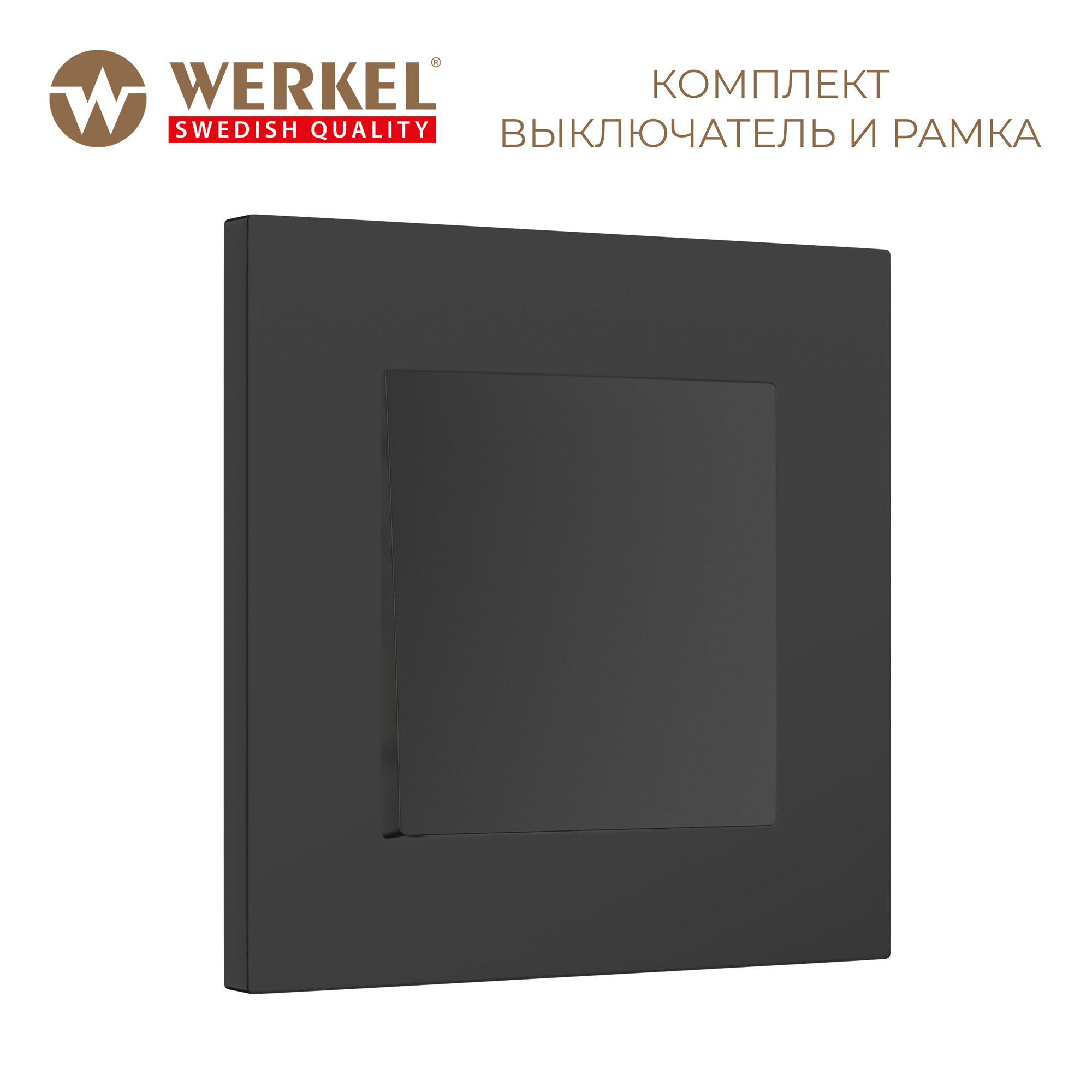 Изображение товара Встраиваемый одноклавишный выключатель Werkel Slab a070217 черный матовый 10A 250V
