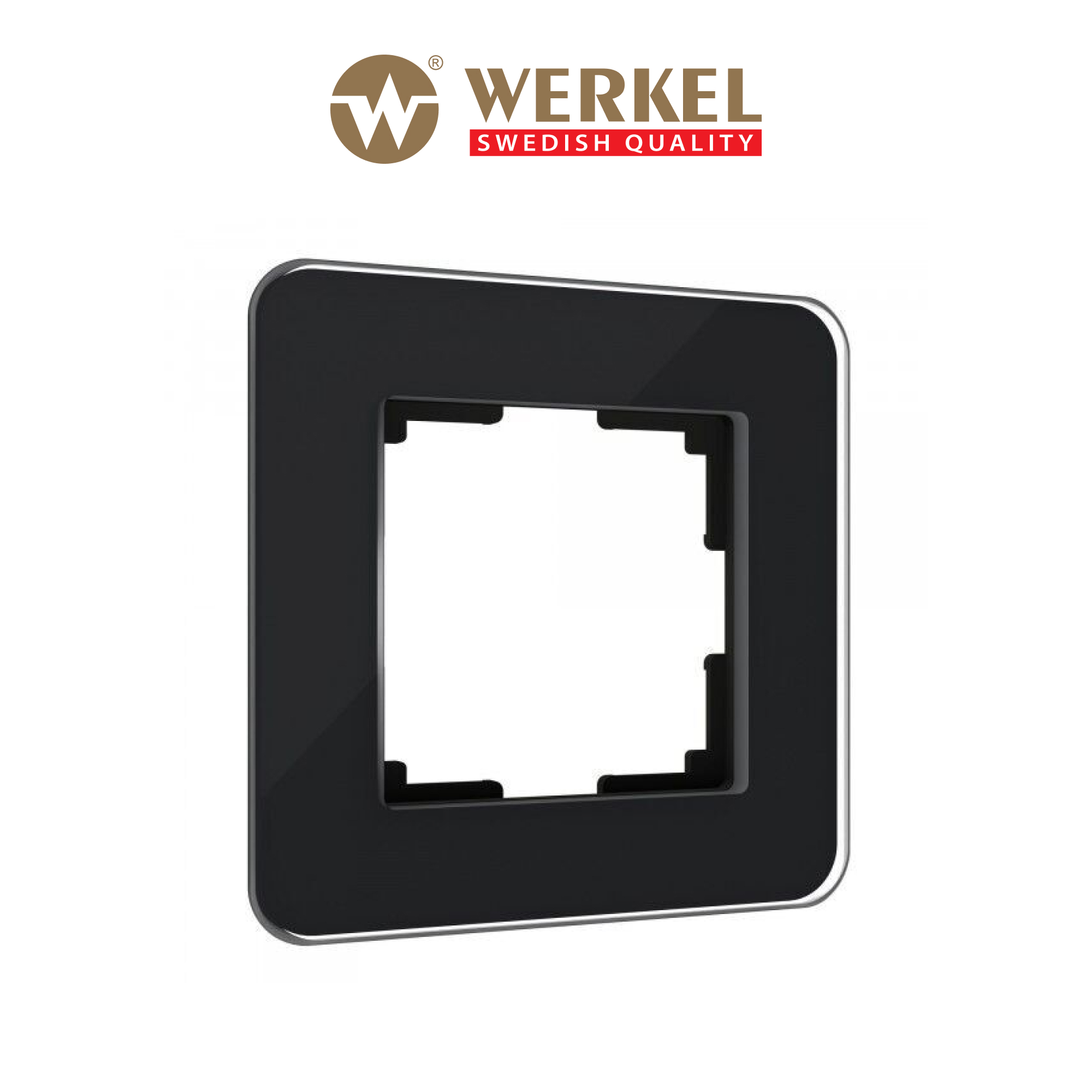 Изображение товара Рамка для розеток и выключателей Werkel Elite 1 пост черная из стекла