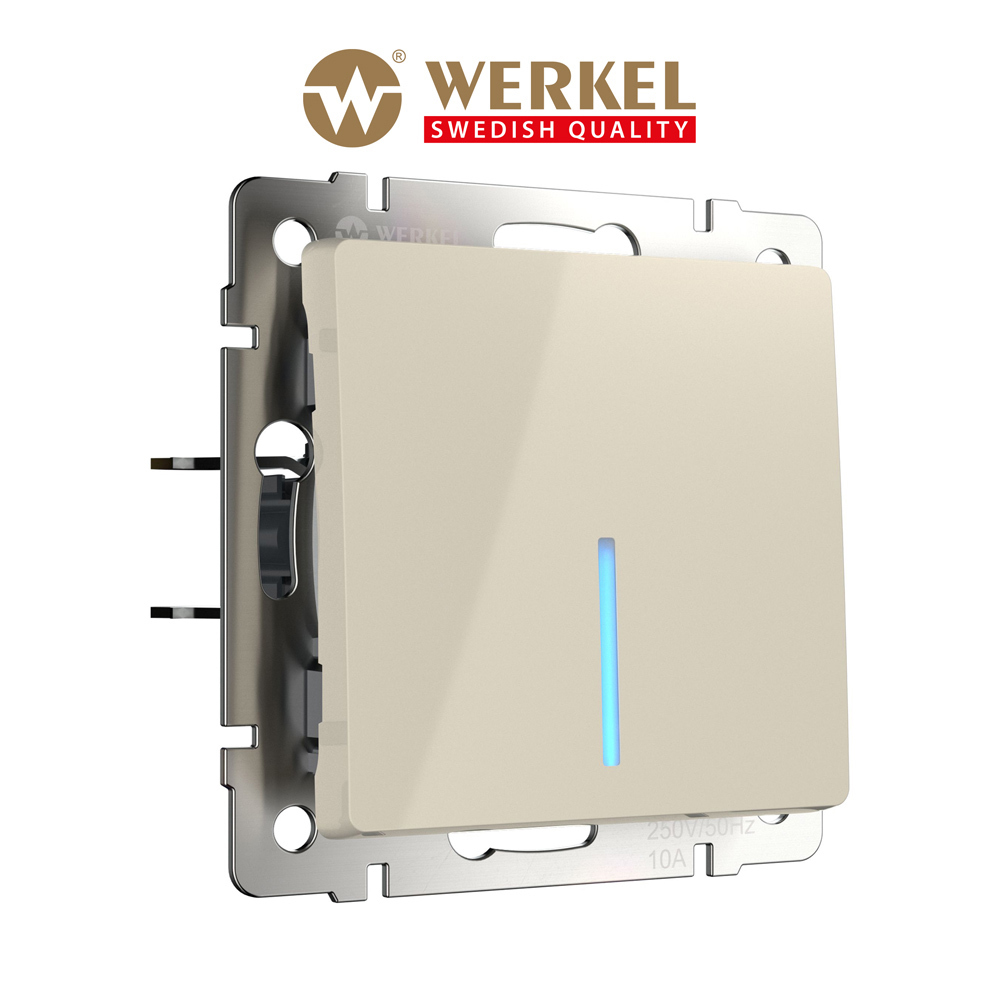 Изображение товара Встраиваемый выключатель с подсветкой Werkel W1110103 1 клавиша слоновая кость