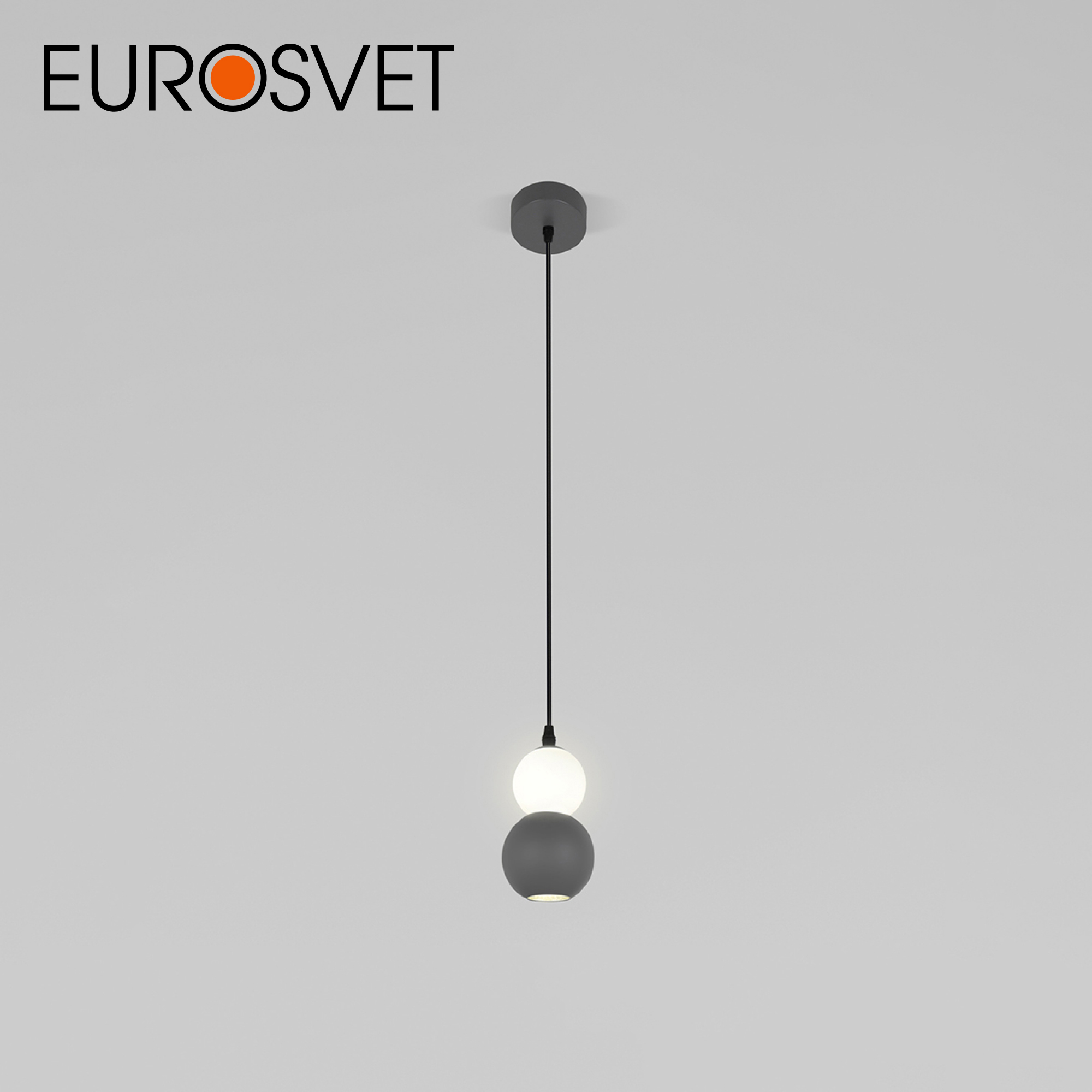 Изображение товара Светильник подвесной светодиодный EUROSVET 50250/1 LED Polar 2 м² нейтральный белый свет цвет серый/белый матовый