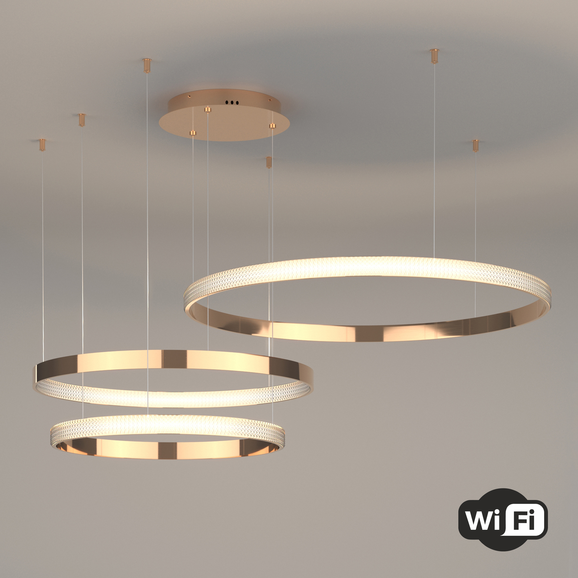 Изображение товара Подвесной светодиодный светильник Eurosvet 90175/3 с пультом регулируемый 230В 100Вт медь