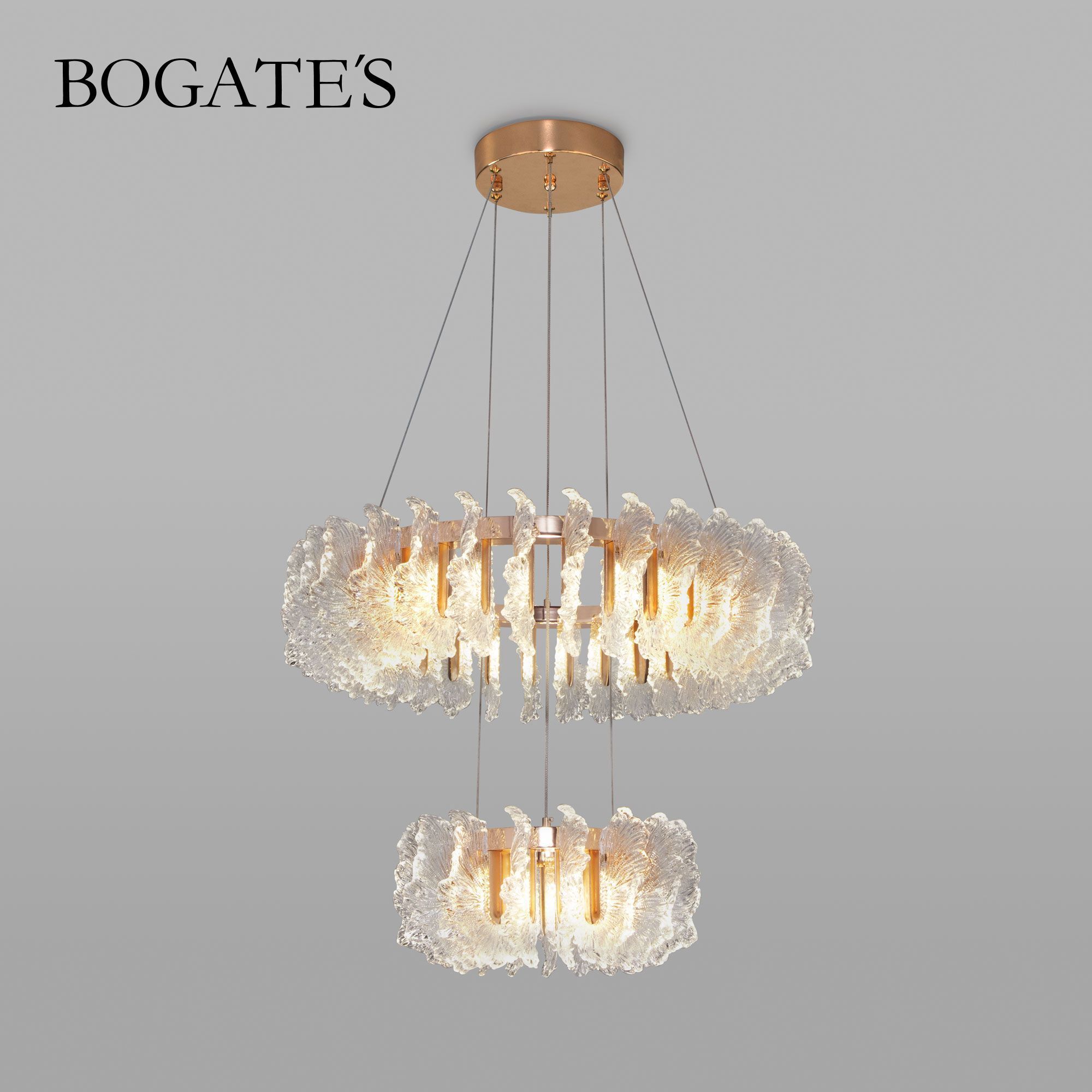 Изображение товара Люстра подвесная светодиодная хрустальная Bogate's 90374/2 11 м² нейтральный белый свет цвет жёлтый/золотой