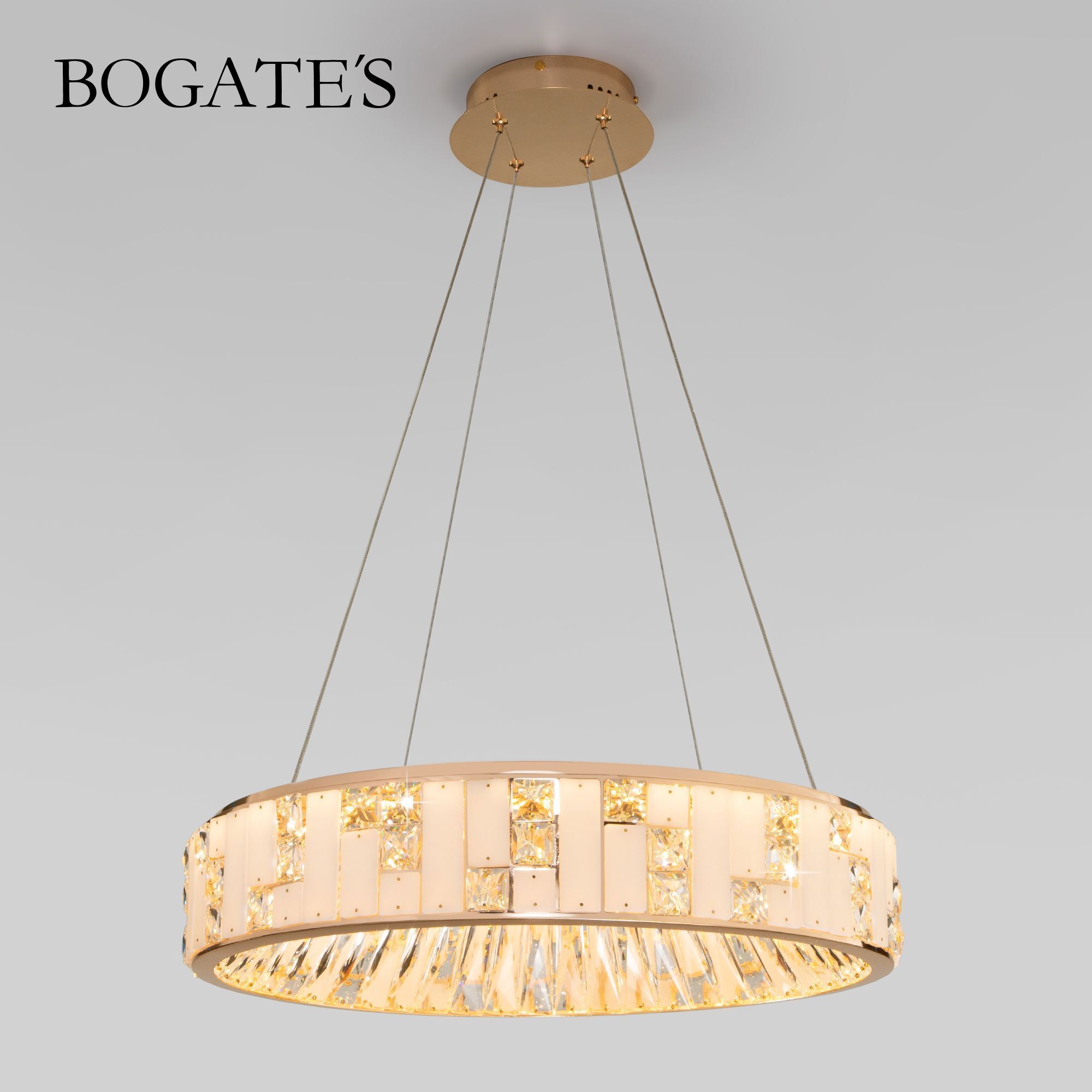 Изображение товара Светильник подвесной светодиодный хрустальный Bogate's Cliff 13 м² регулируемый белый свет цвет жёлтый/золотой