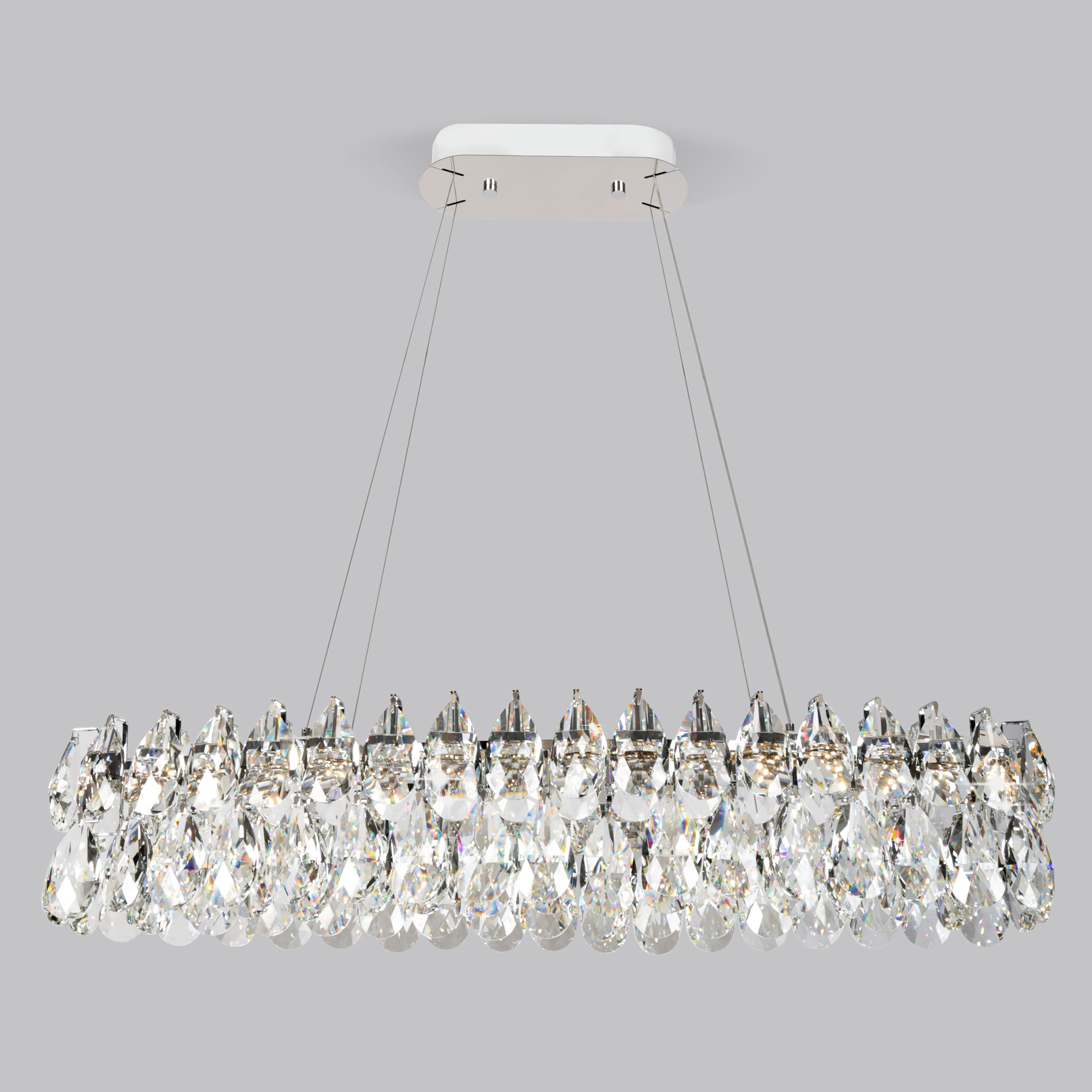 Изображение товара Люстра подвесная светодиодная хрустальная Bogate's Marvel 21 м² регулируемый белый свет цвет серый/серебристый