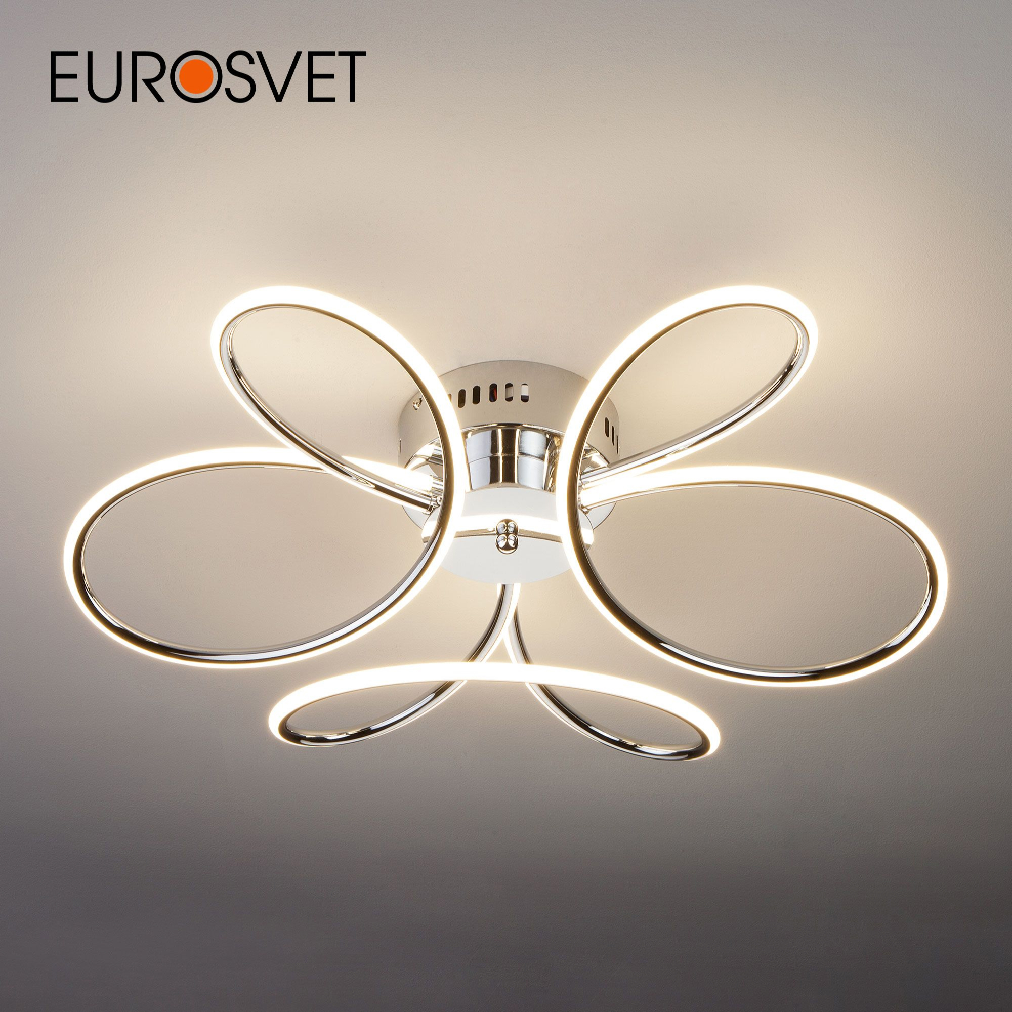 Изображение товара Люстра потолочная светодиодная Eurosvet Lozanna 26 м² хром 3 плафона