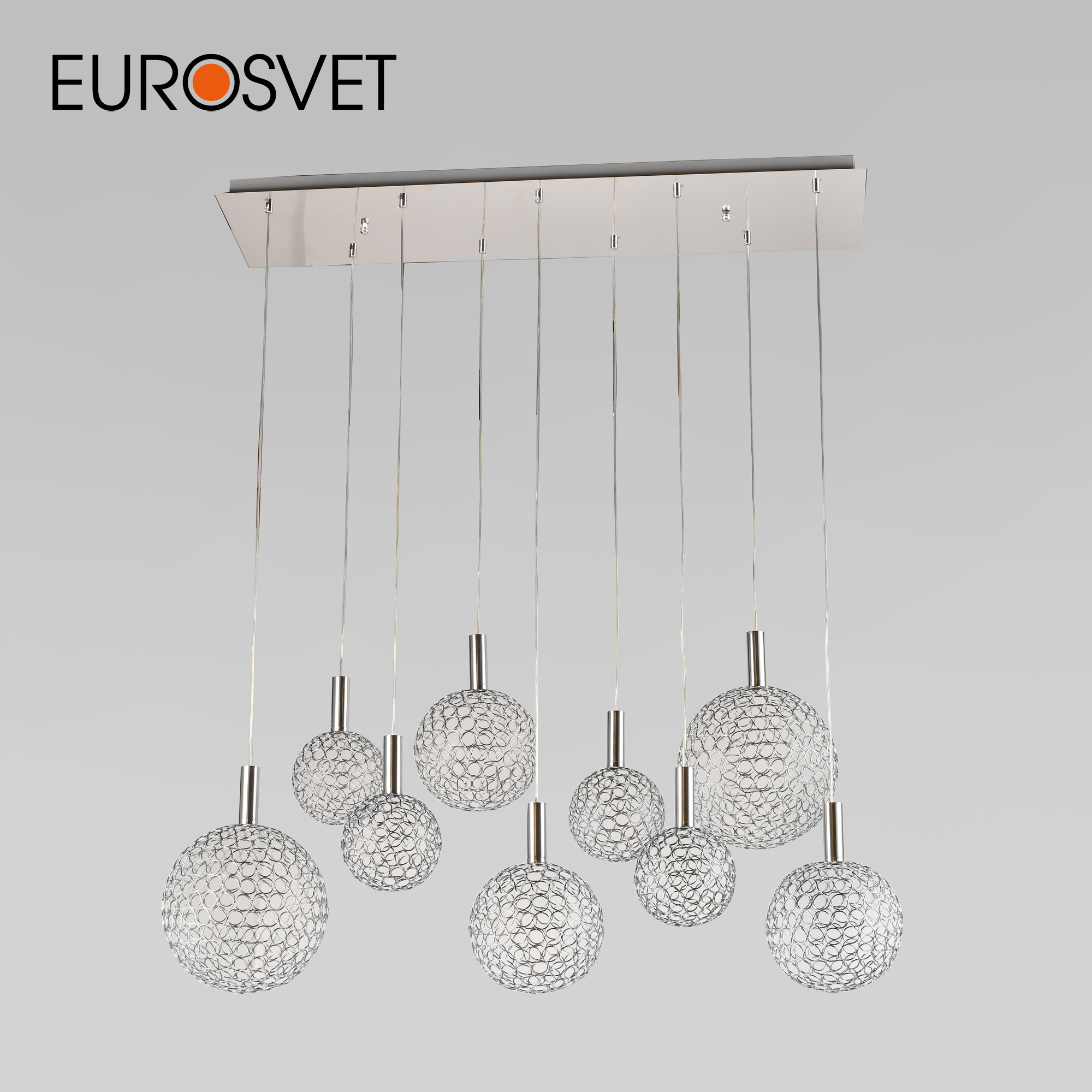 Изображение товара Люстра подвесная светодиодная Eurosvet Gemini A069039 11 м² желтый свет цвет хром/прозрачный