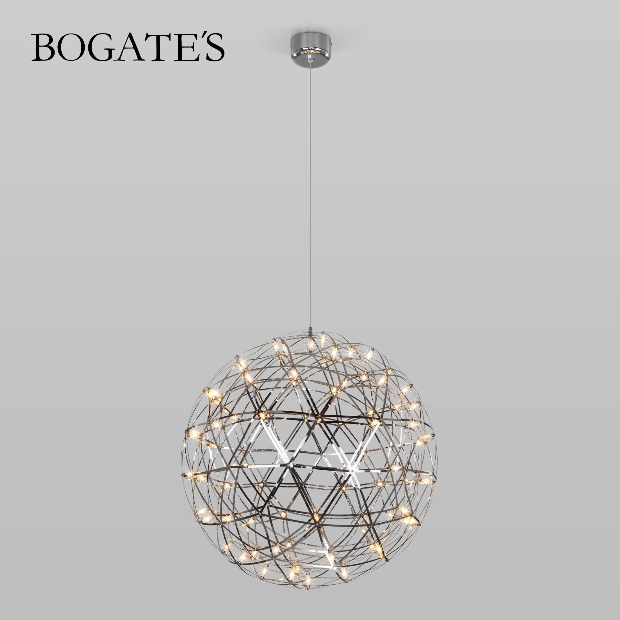 Изображение товара Светильник подвесной светодиодный Bogate's Plesso a048892, 15 м², теплый белый свет, цвет серый