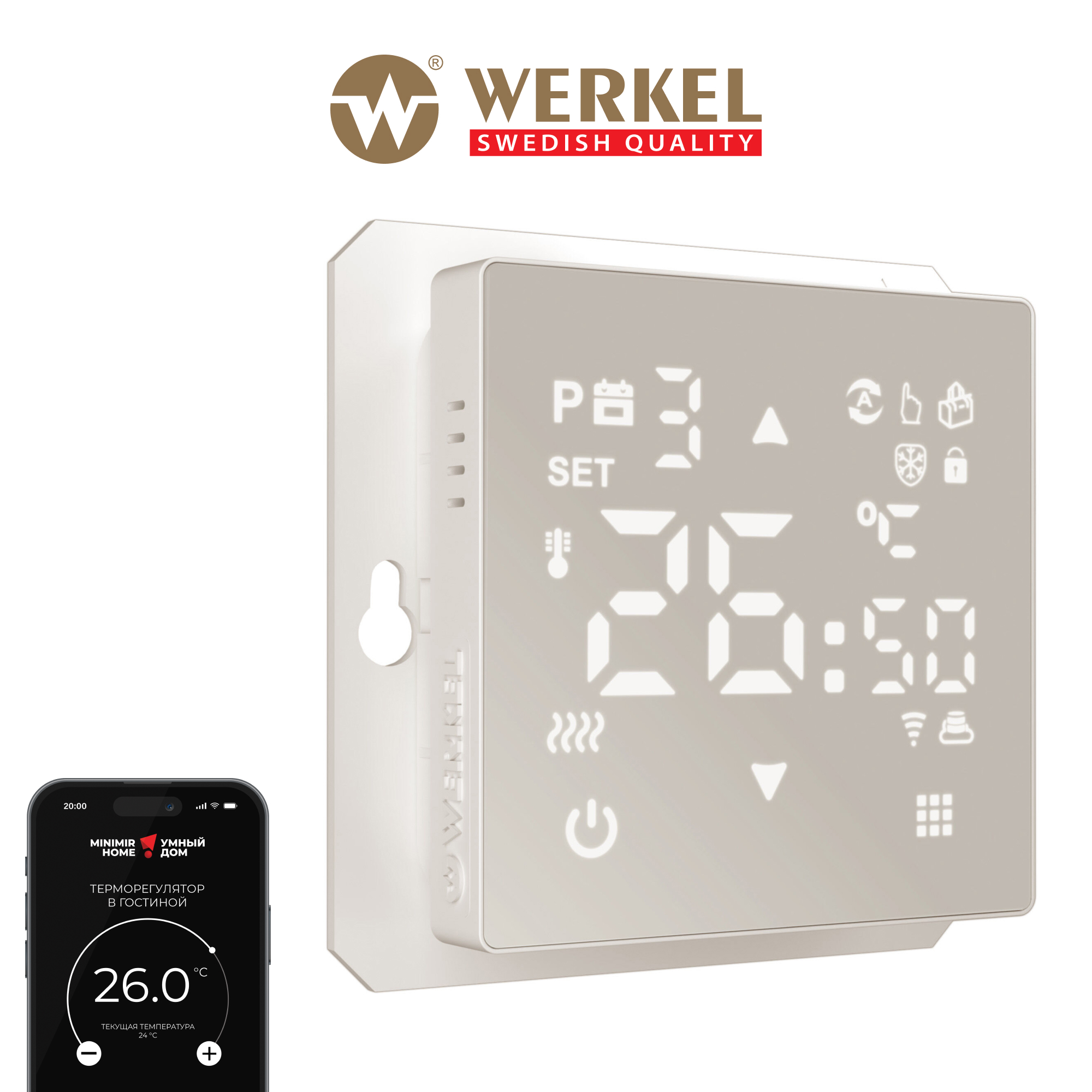 Изображение товара Умный терморегулятор для теплого пола Werkel W1151217 Wi-Fi сенсорный