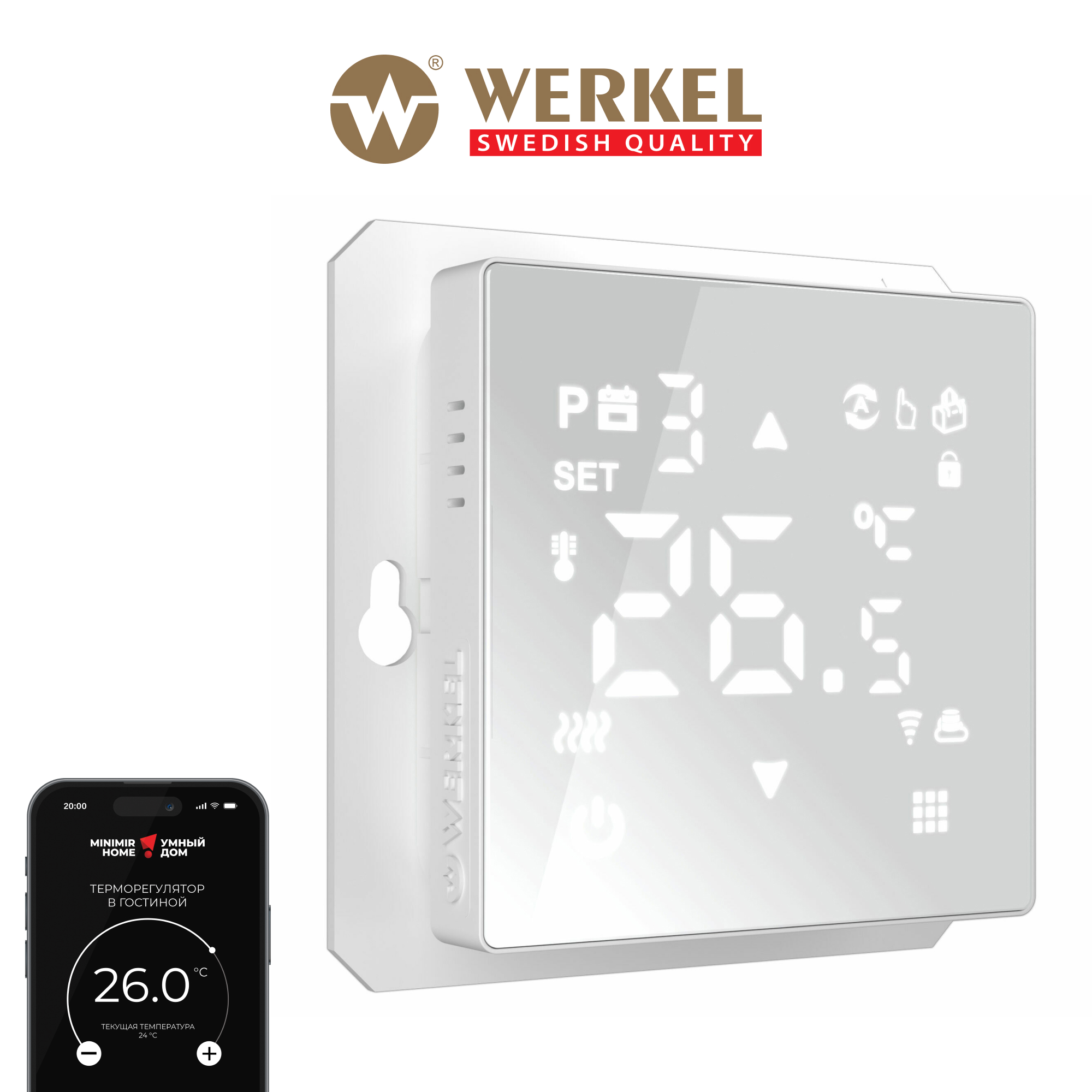 Изображение товара Терморегулятор для теплого пола Werkel W1151201 электронный программируемый цвет белый