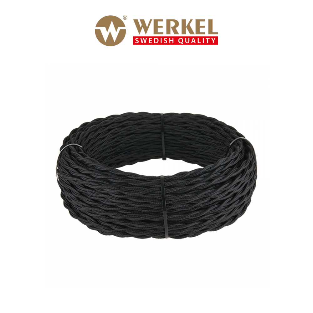 Изображение товара Ретро кабель WERKEL витой 2x1.5 черный длиной 50 м для безопасных открытых монтажей Изображение товара Ретро кабель WERKEL витой 2x1.5 черный длиной 50 м для безопасных открытых монтажей