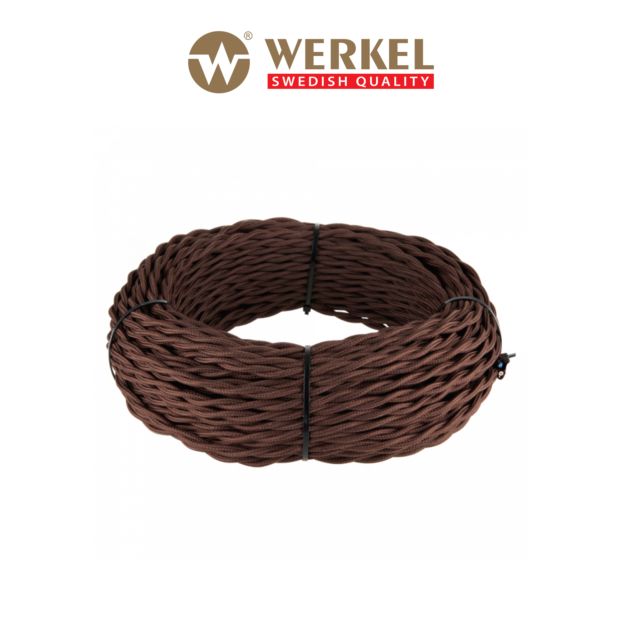 Изображение товара Ретро кабель Werkel W6452514 витой 2x1.5 цвет коричневый 50 м