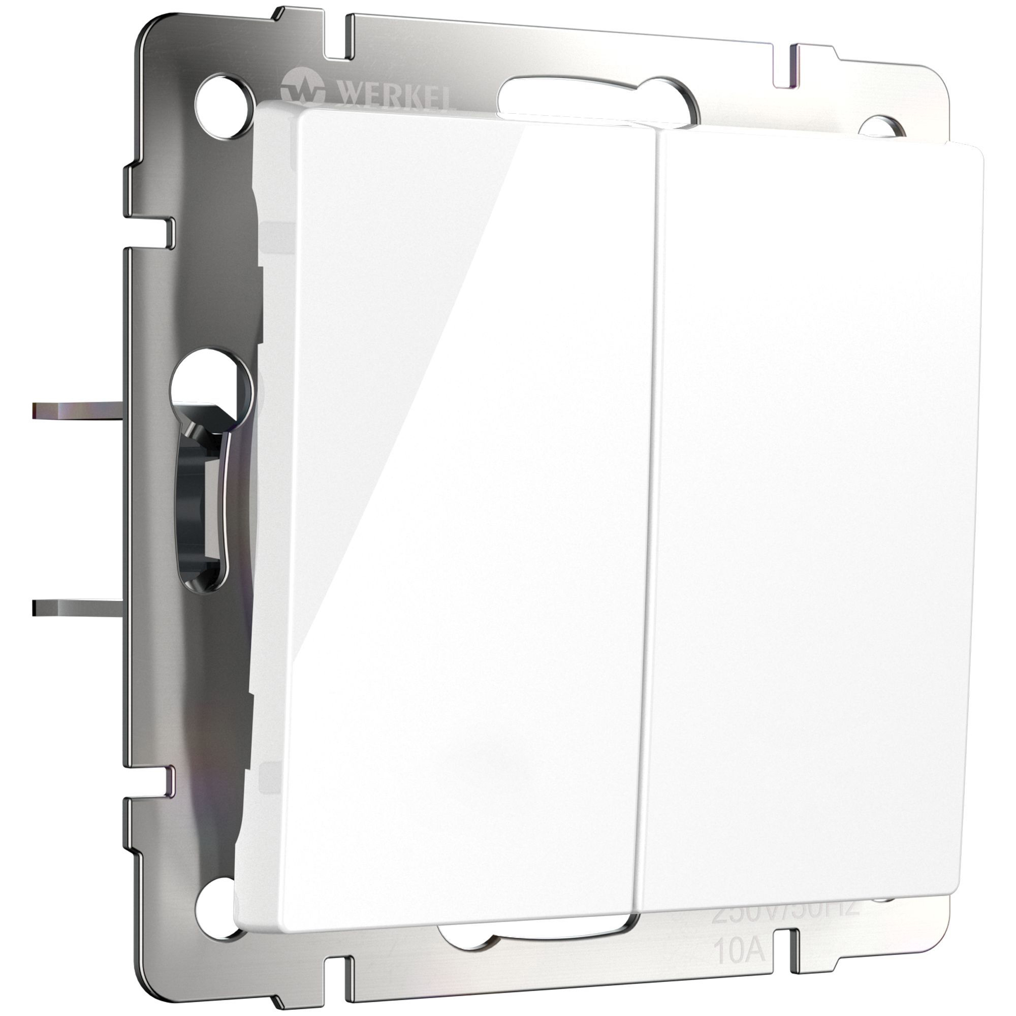 Изображение товара WERKEL W1122401 Выключатель двухклавишный встроенный белого цвета