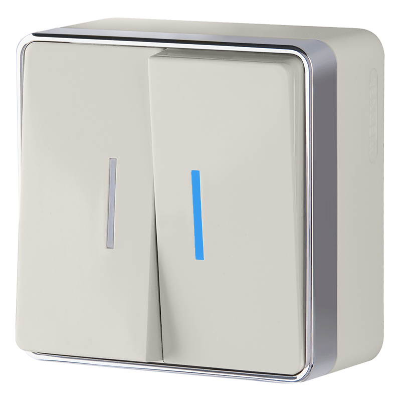 Изображение товара Werkel накладной двухклавишный выключатель a051550 с подсветкой цвет бежевый 2 клавиши 10 А 250 В