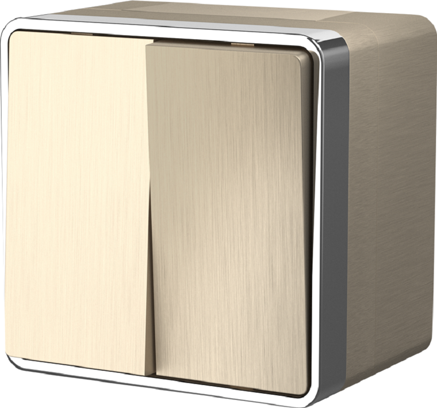 Изображение товара Выключатель накладной Werkel Gallant a051045 2 клавиши шампань рифленый