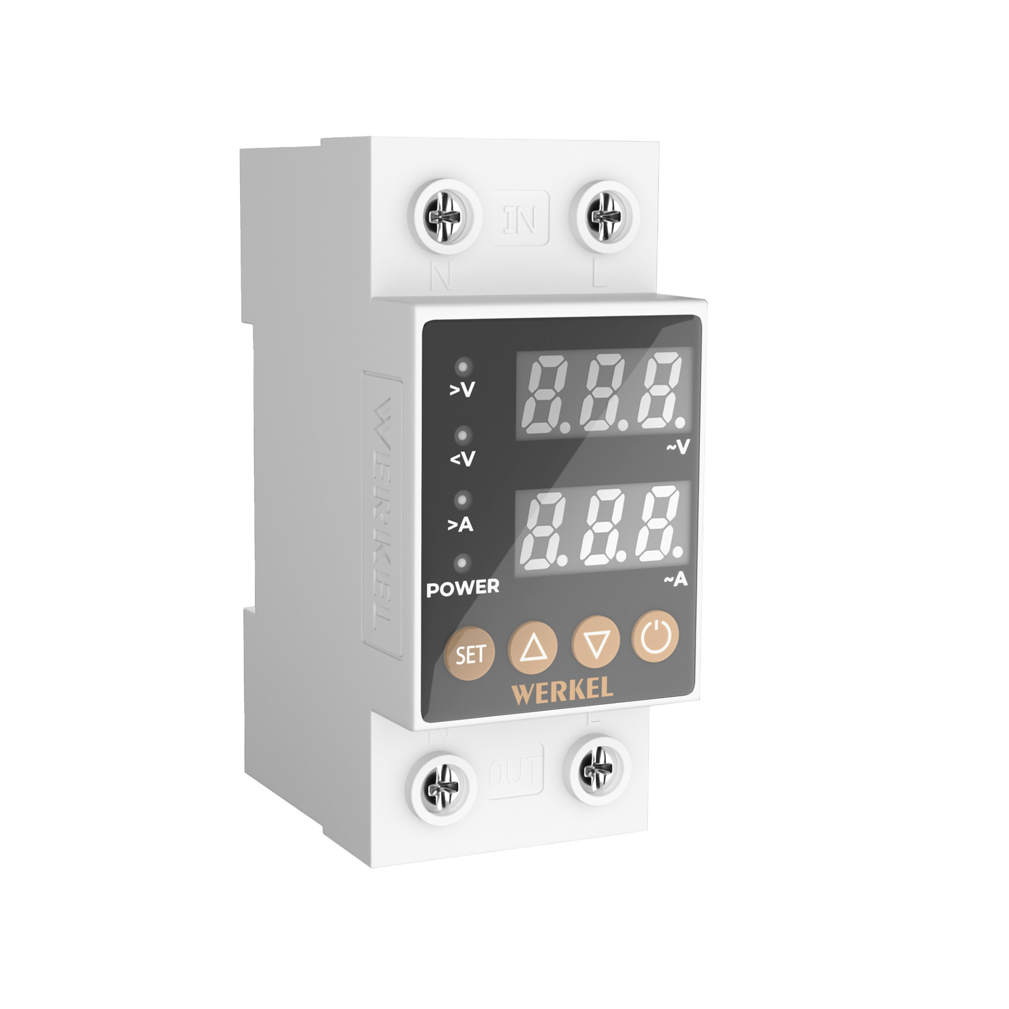 Изображение товара WERKEL W932P63R Реле напряжения 63А 1P+N на DIN рейку с дисплеем