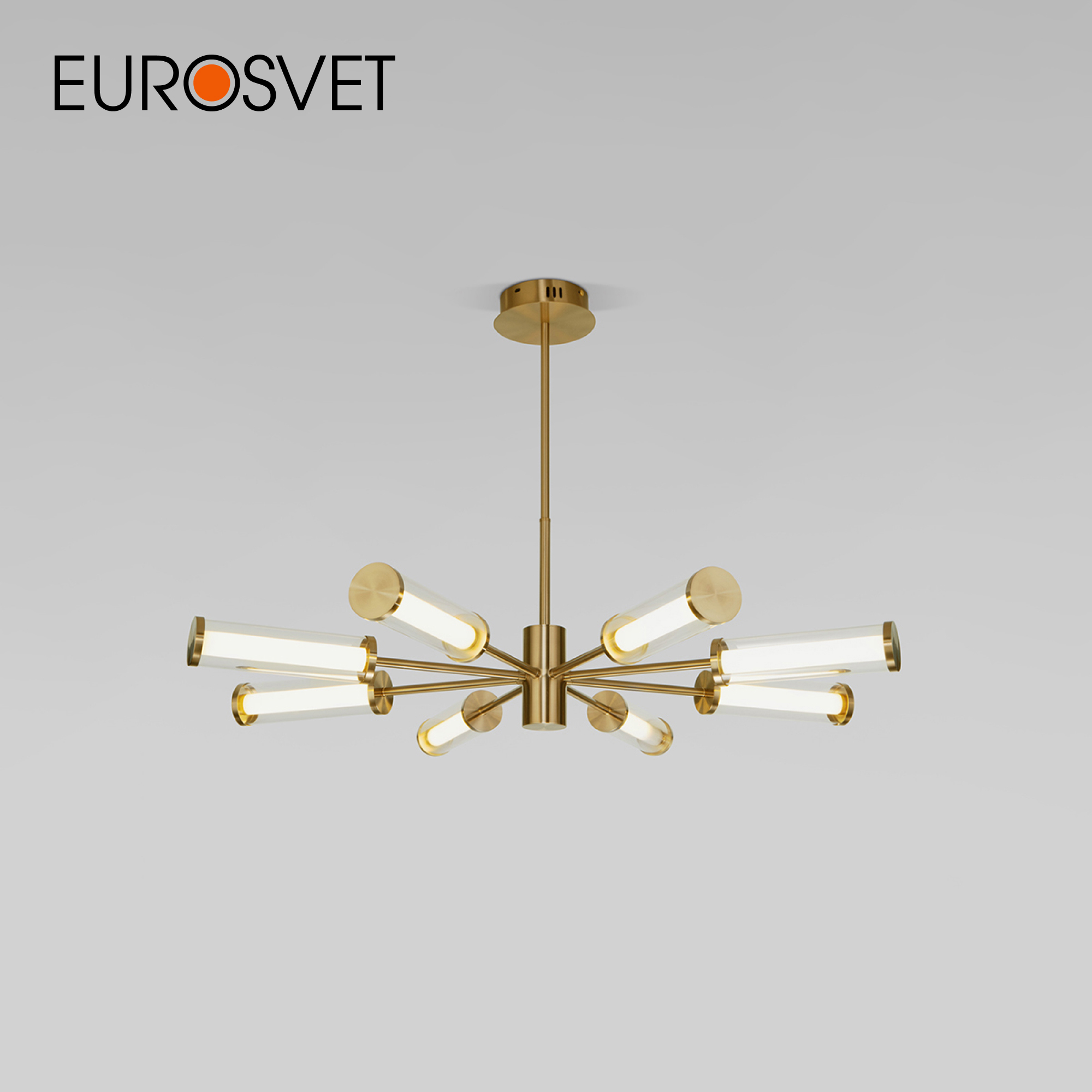Изображение товара Люстра на штанге светодиодная Eurosvet Stark 50386 6 м² желтый свет латунь современный дизайн