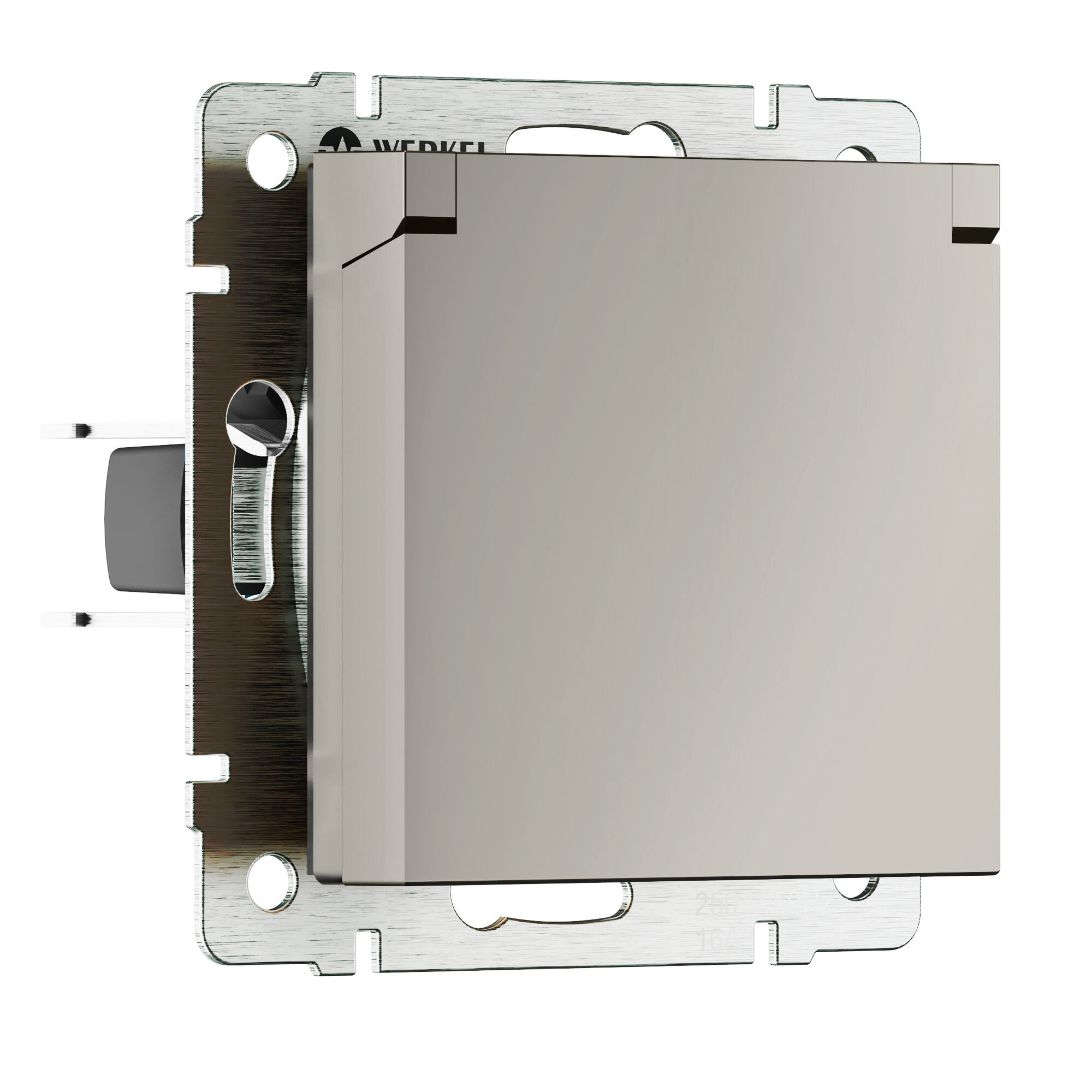 Изображение товара Розетка влагозащищенная Werkel W1271204 дымчатый с крышкой и шторками