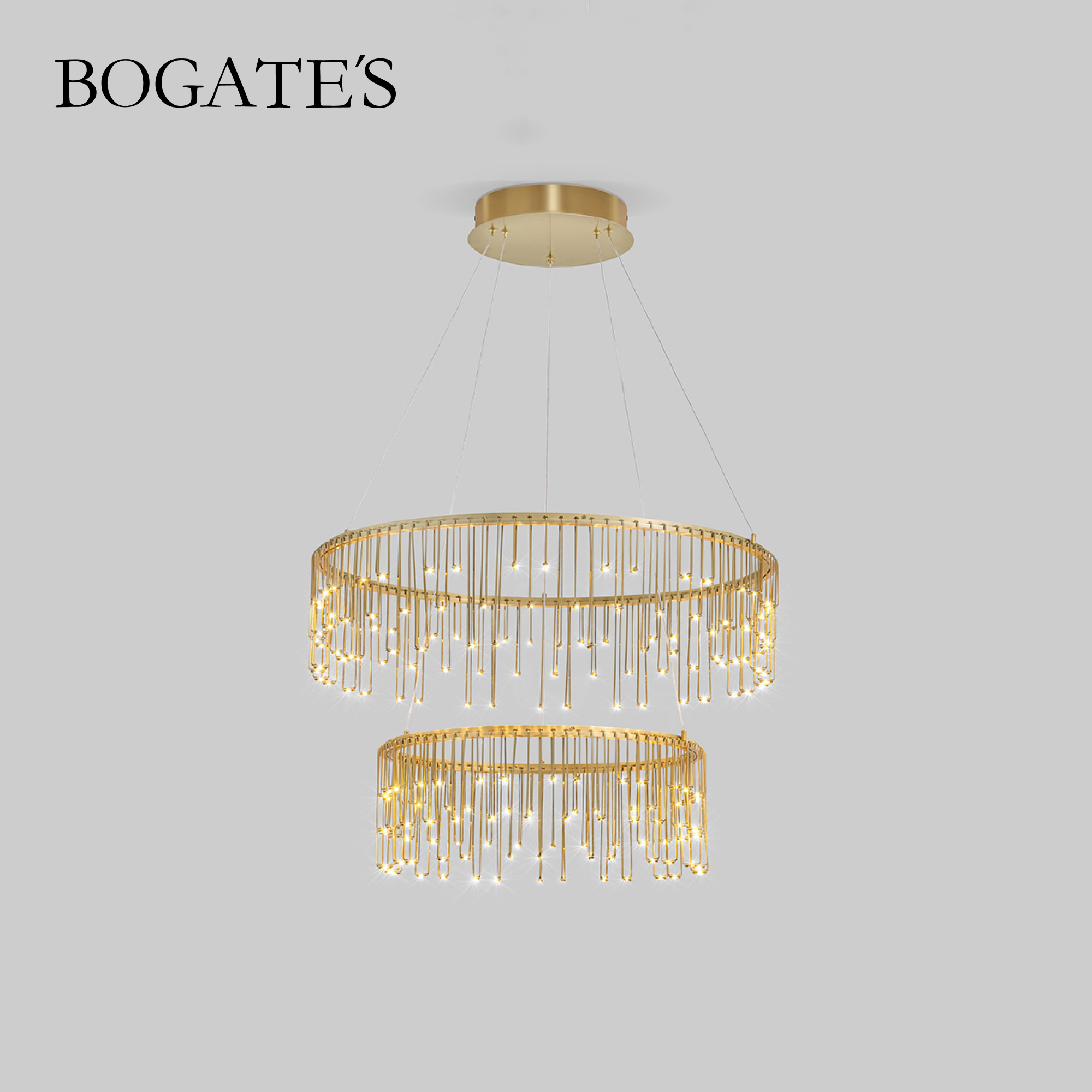 Изображение товара Подвесной светодиодный светильник Bogate's Firefly 2 плафона латунь 14 м²