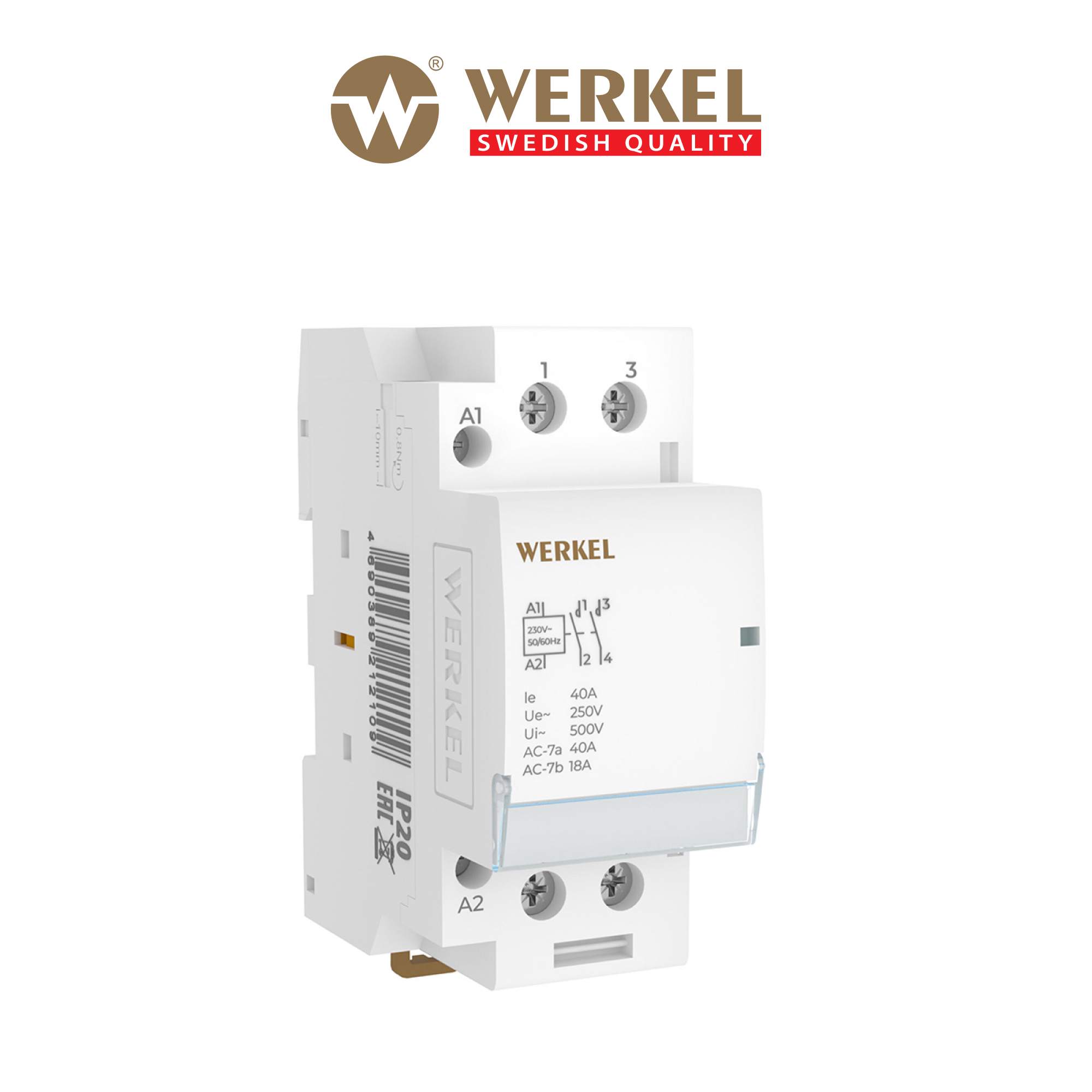 Изображение товара Контактор Werkel W942M40O 40 А 250 В модульный для автоматизации