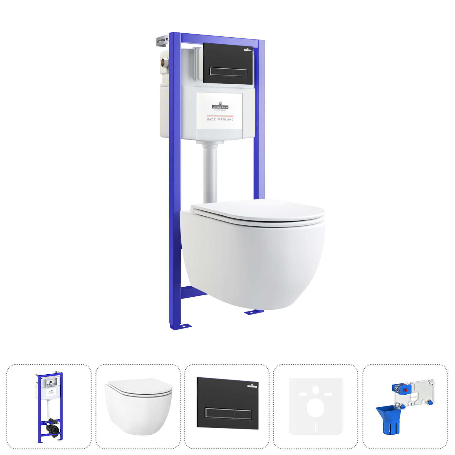 Изображение товара Комплект инсталляция с унитазом Lavinia boho 20219110R цвет белый