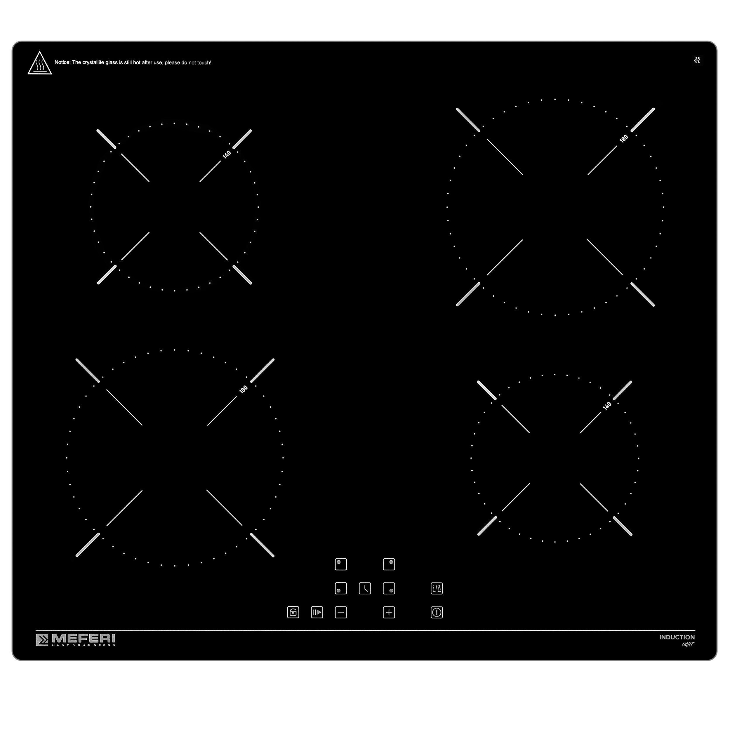 Изображение товара Индукционная варочная панель MEFERI MIH604BK Light 59 см 4 конфорки черный