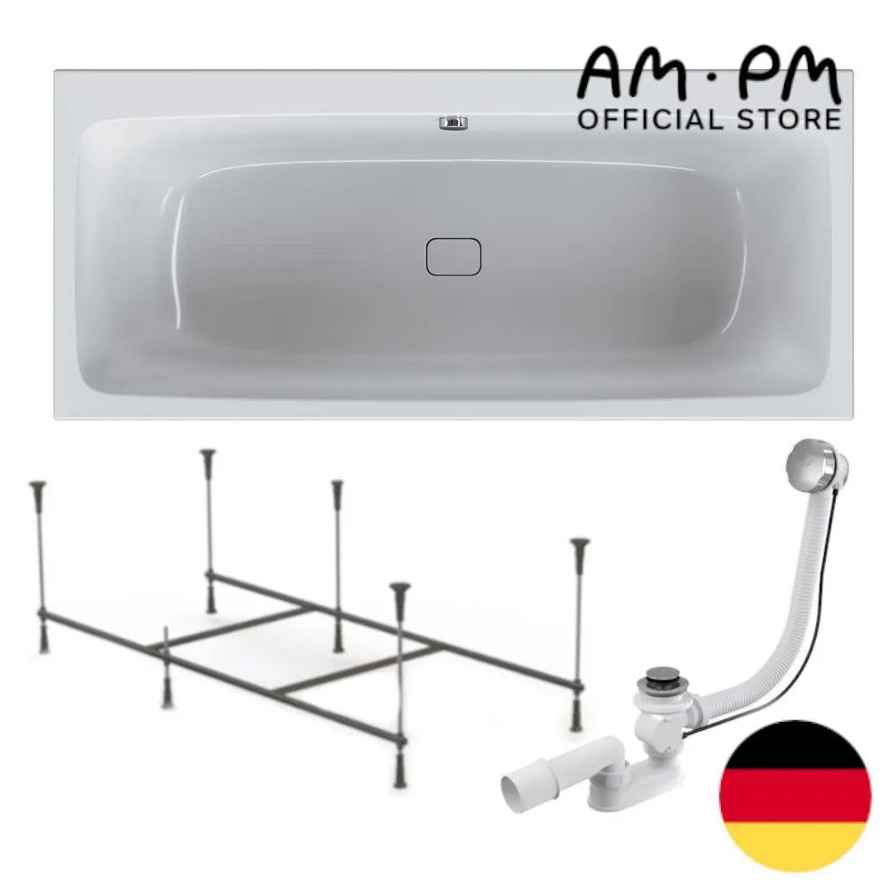 Изображение товара Акриловая ванна Am.pm Func W84A-160-070W-AROFL 160x70 с каркасом и слив-переливом хром