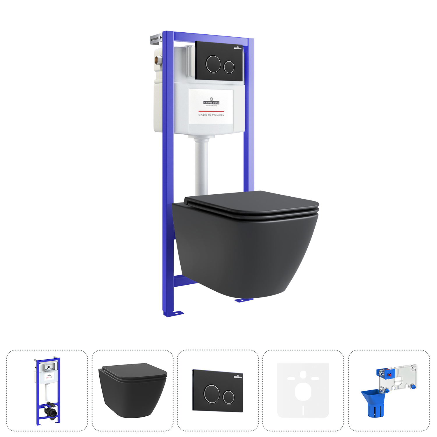 Изображение товара Комплект инсталляция с унитазом Lavinia boho 20219231R цвет черный