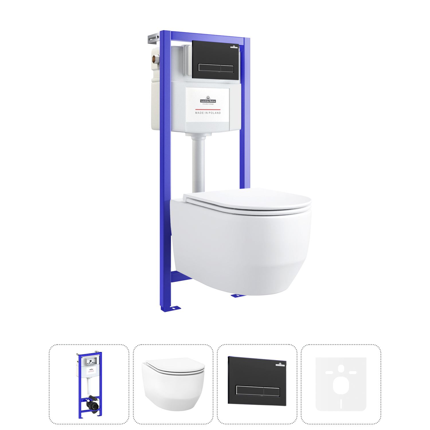 Изображение товара Комплект инсталляции с унитазом Lavinia boho 20219133R белый современный дизайн