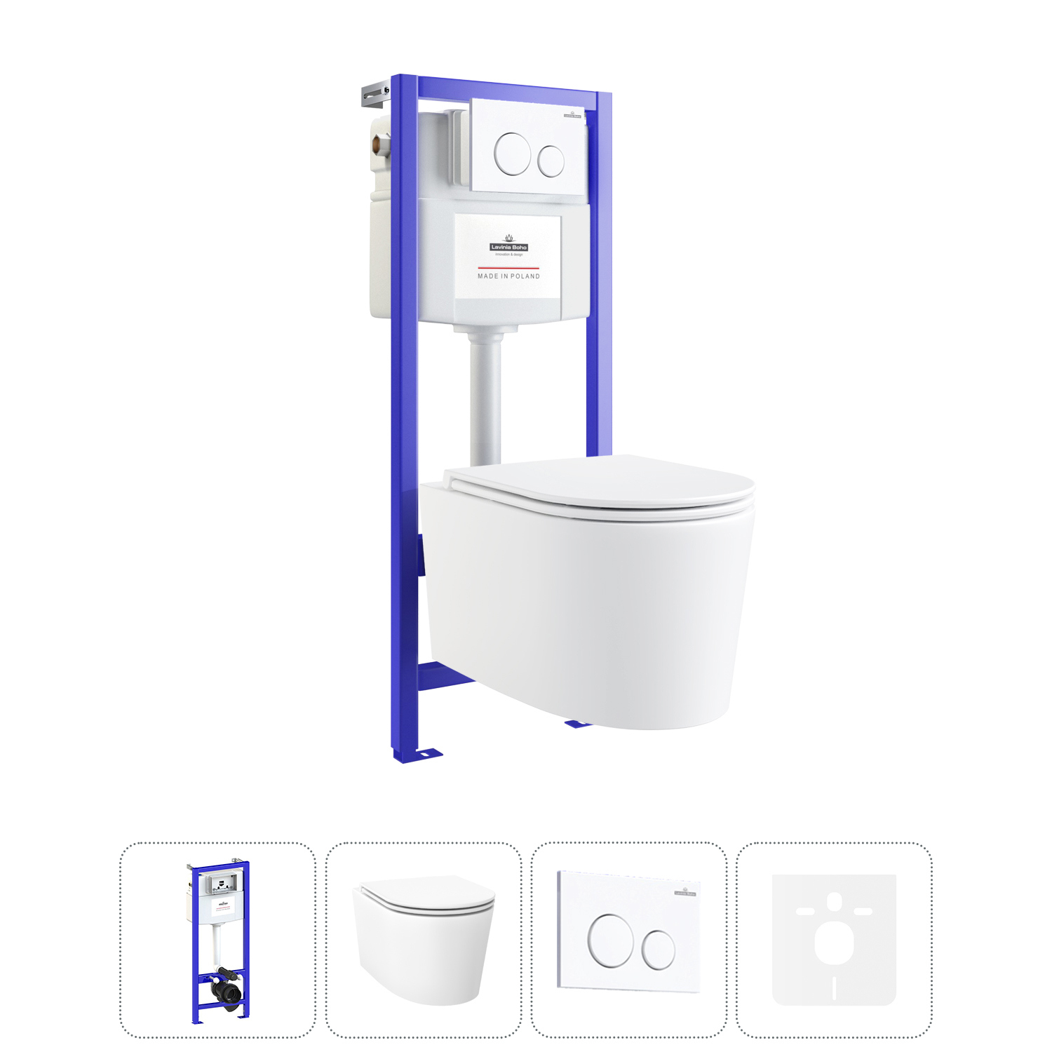 Изображение товара Комплект инсталляция с унитазом Lavinia boho 20219176R цвет белый
