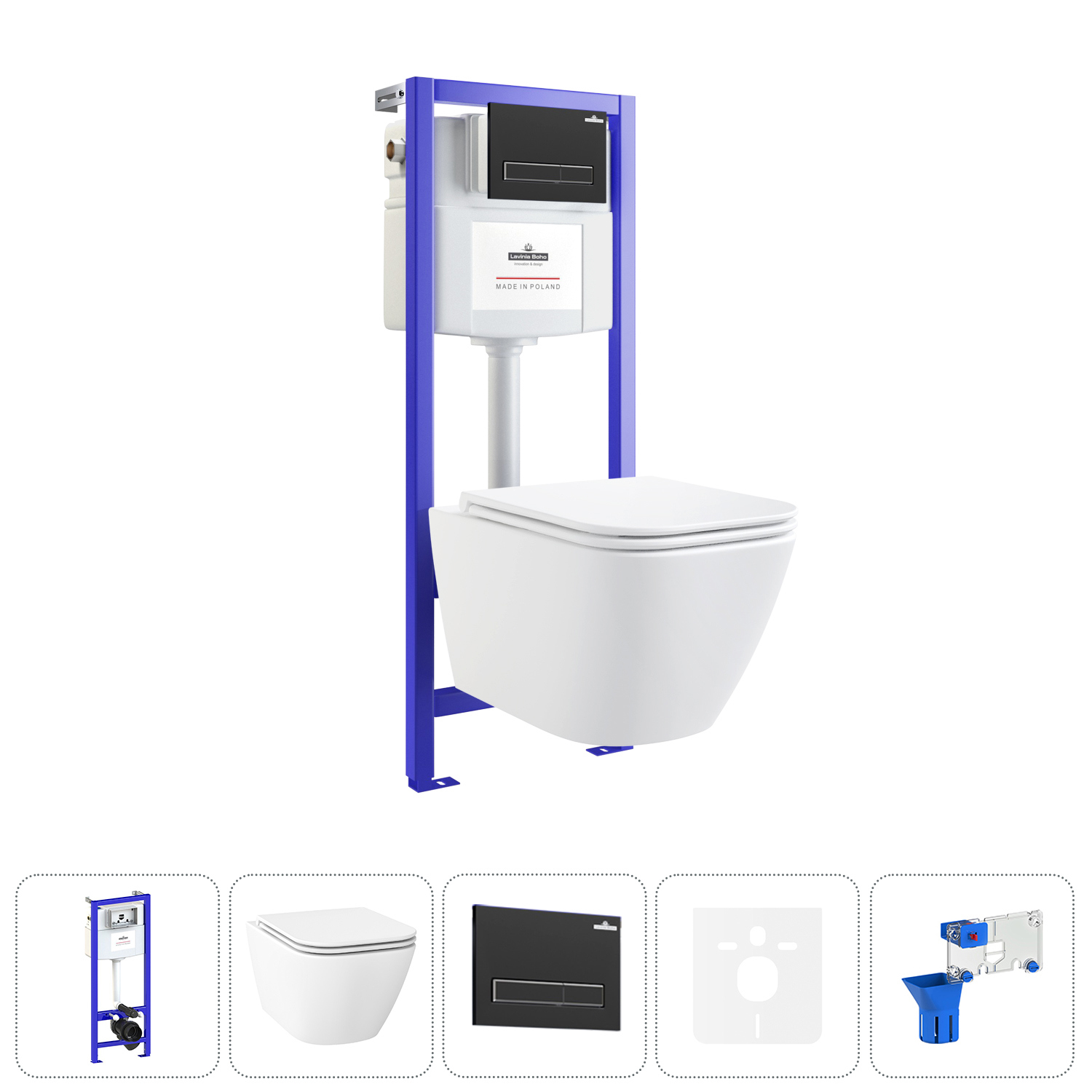 Изображение товара Комплект инсталляции с унитазом Lavinia Boho RimFree 20219212R белый Германия