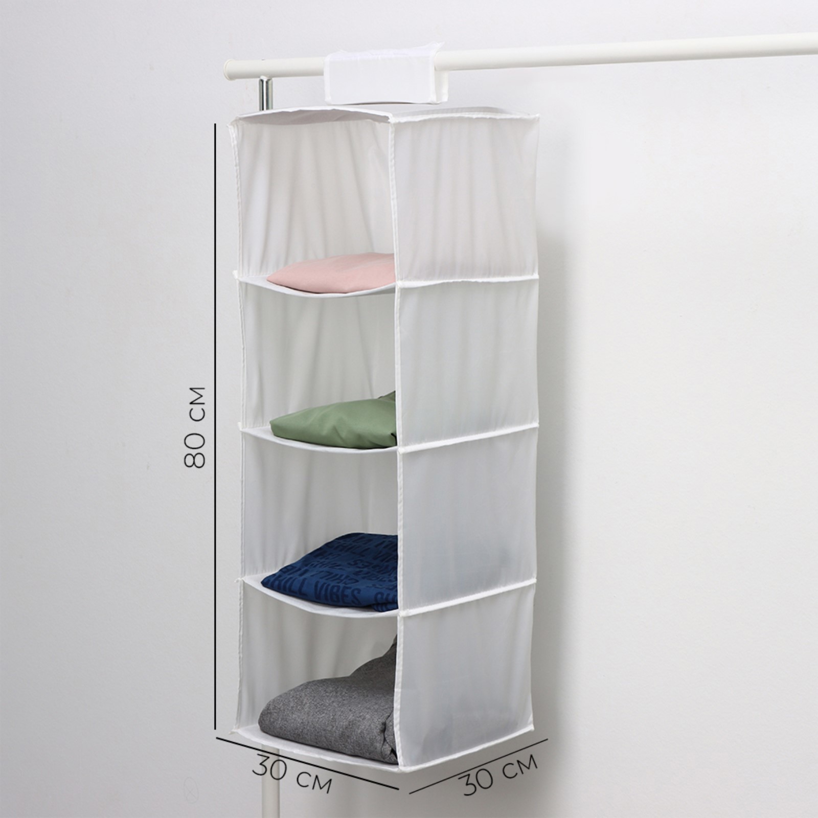 Изображение товара Подвесной органайзер LADOM 30x80 см Белый Изображение товара Подвесной органайзер LADOM 30x80 см Белый