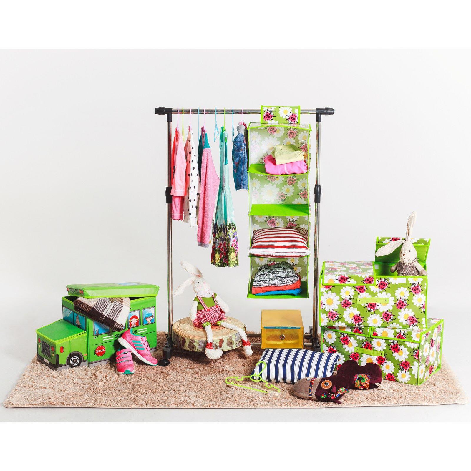 Изображение товара Органайзер подвесной Доляна Божьи коровки 4 отделения 30x80 см цвет разноцветный