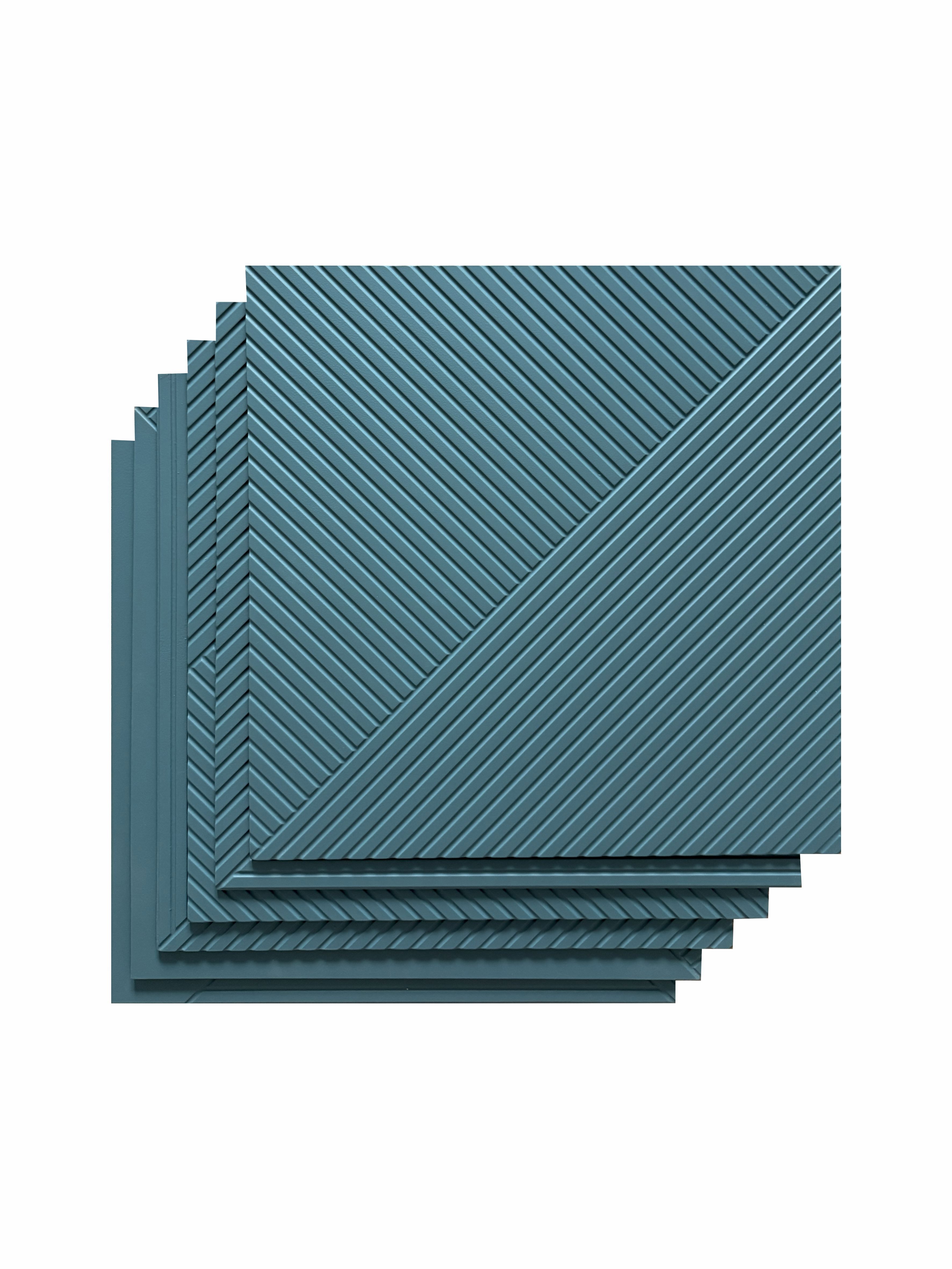 Изображение товара Стеновая панель 3D Ягель и панели Волна синий 500x500x6мм 1.5м² 6шт