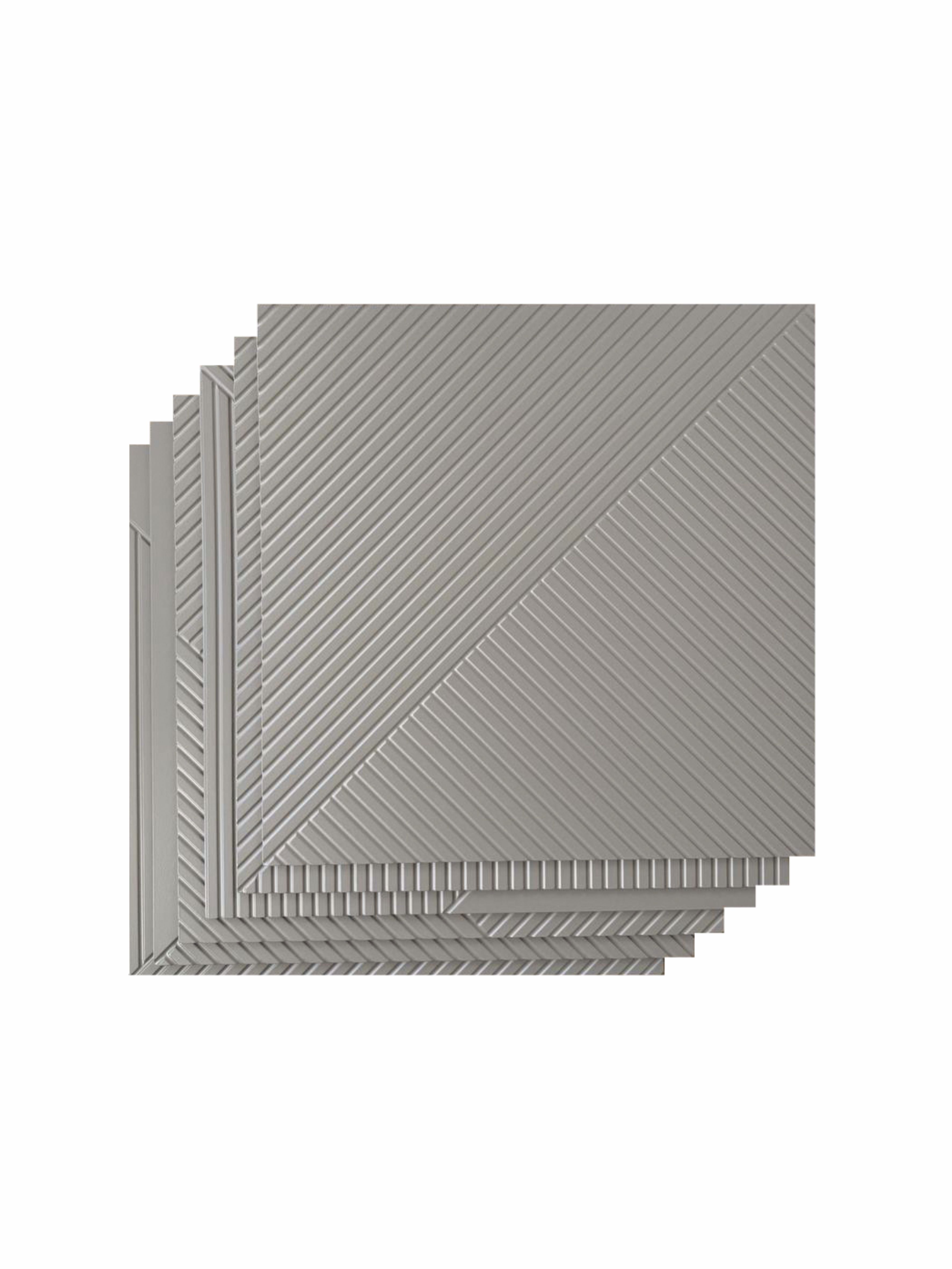 Изображение товара Стеновая панель 3D Ягель и панели ПР теплый серый 500x500x6мм 1.5м² 6шт