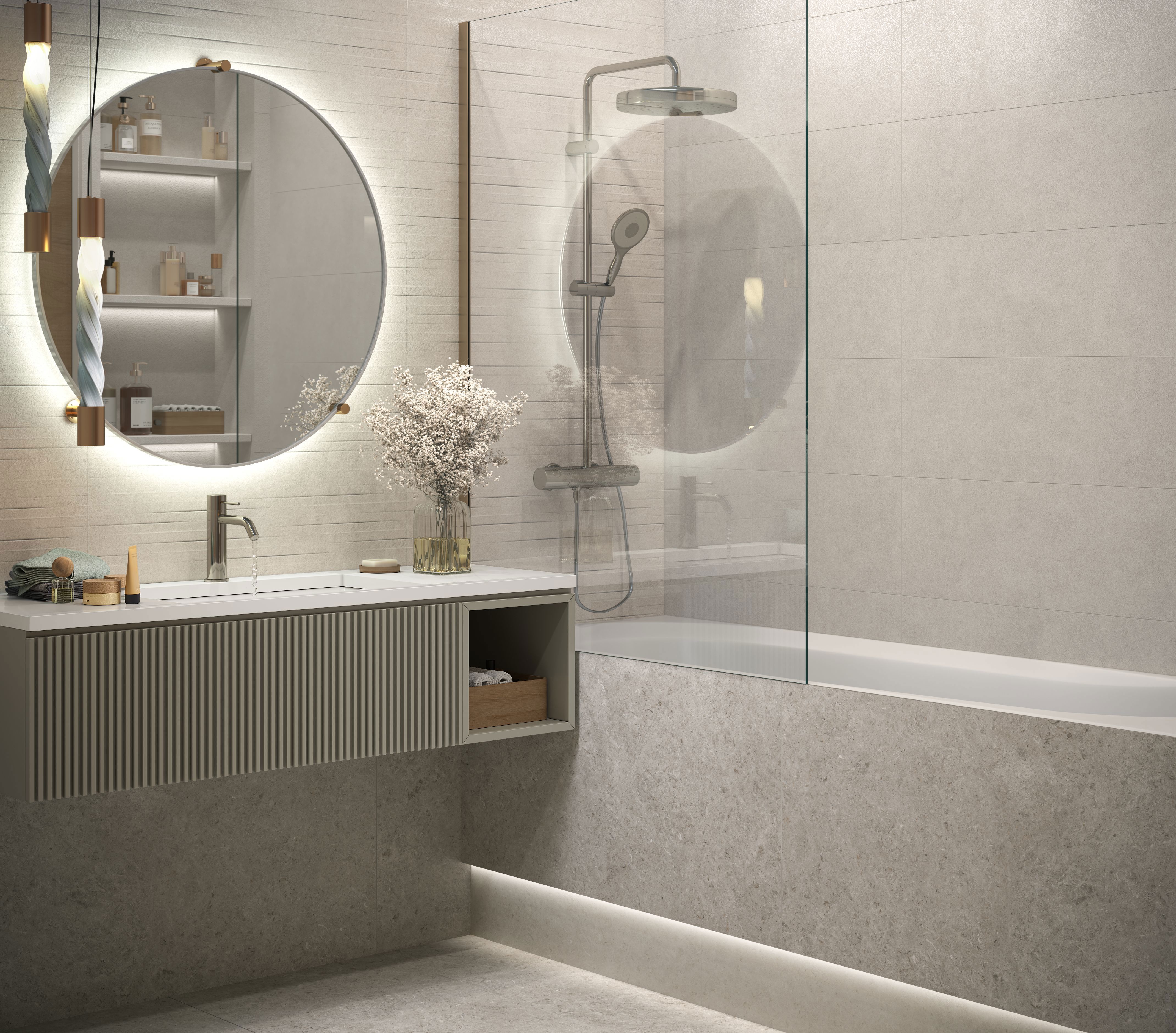 Изображение товара Керамогранит Gravita Seashell 60x120 серо-бежевый противоскользящий R10 для пола и стен