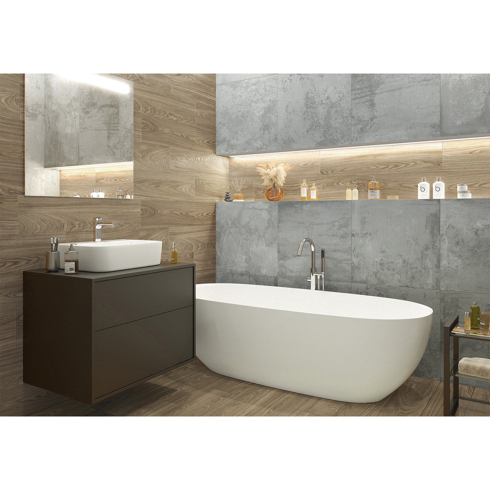 Изображение товара Керамогранит Alma Ceramica GFA92ADR44R 20x90 см коричневый для пола и стен