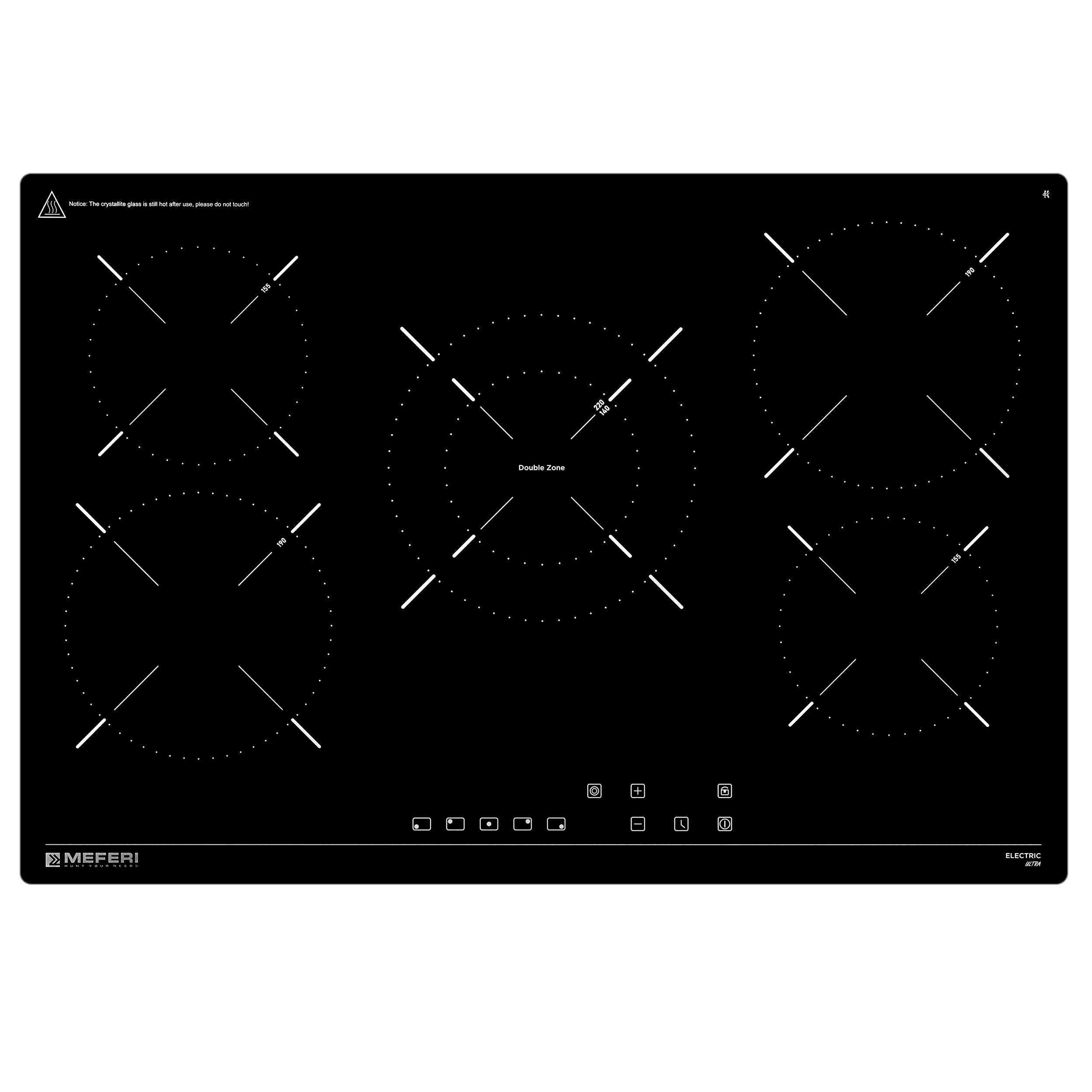 Изображение товара Электрическая варочная панель MEFERI ULTRA 75 см 5 конфорок стеклокерамика