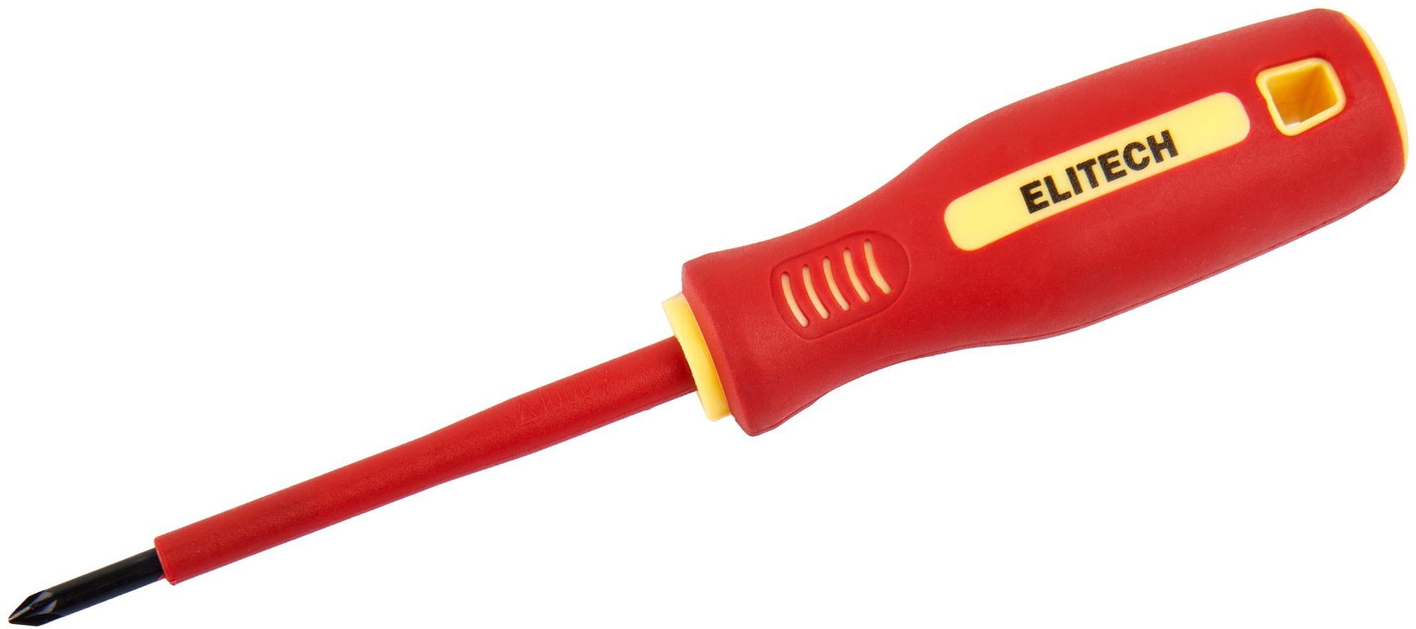 Изображение товара Диэлектрическая крестовая отвертка Elitech 231204 PZ0x75 мм безопасная и надежная