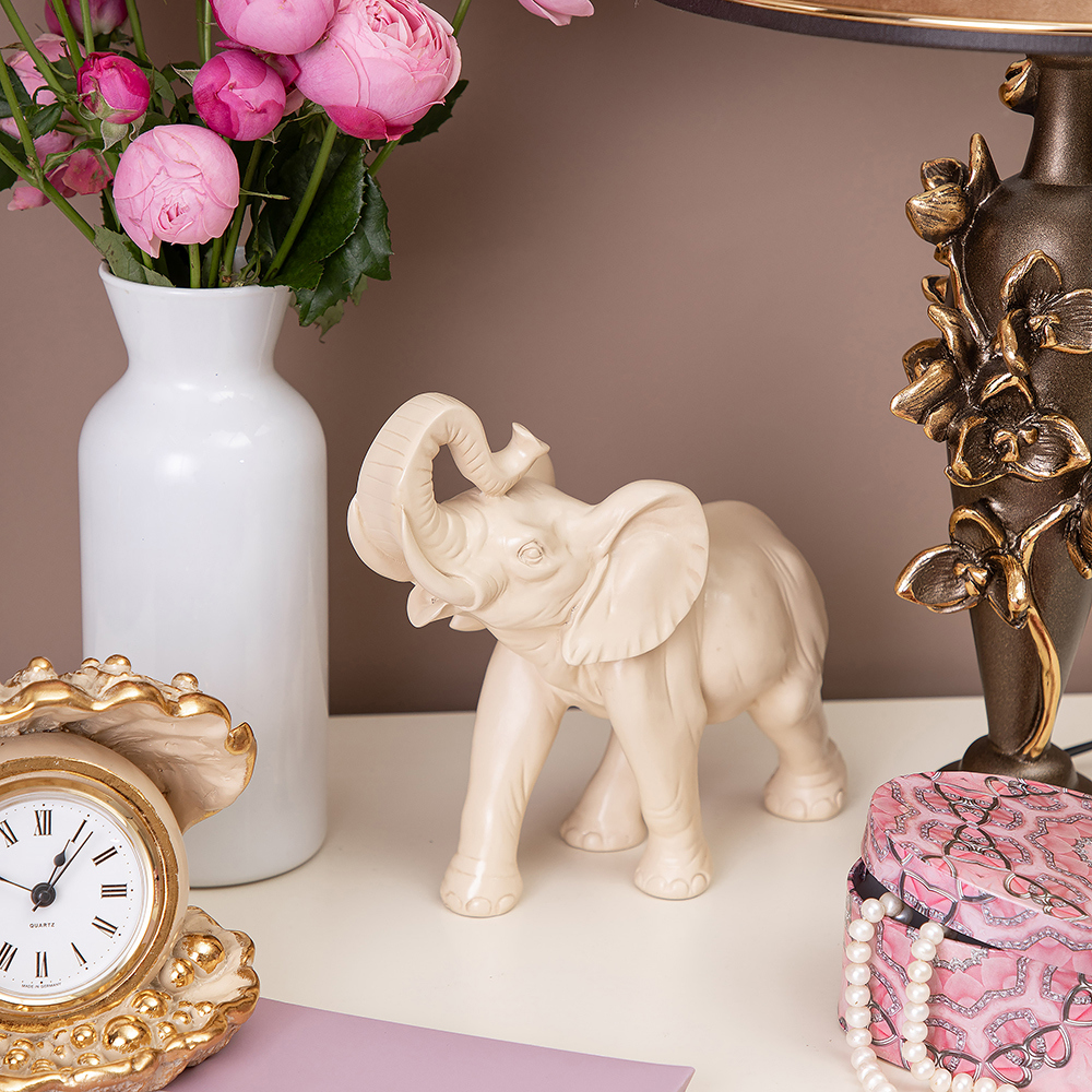 Изображение товара Статуэтка из мрамора Bogacho Слон кремовый