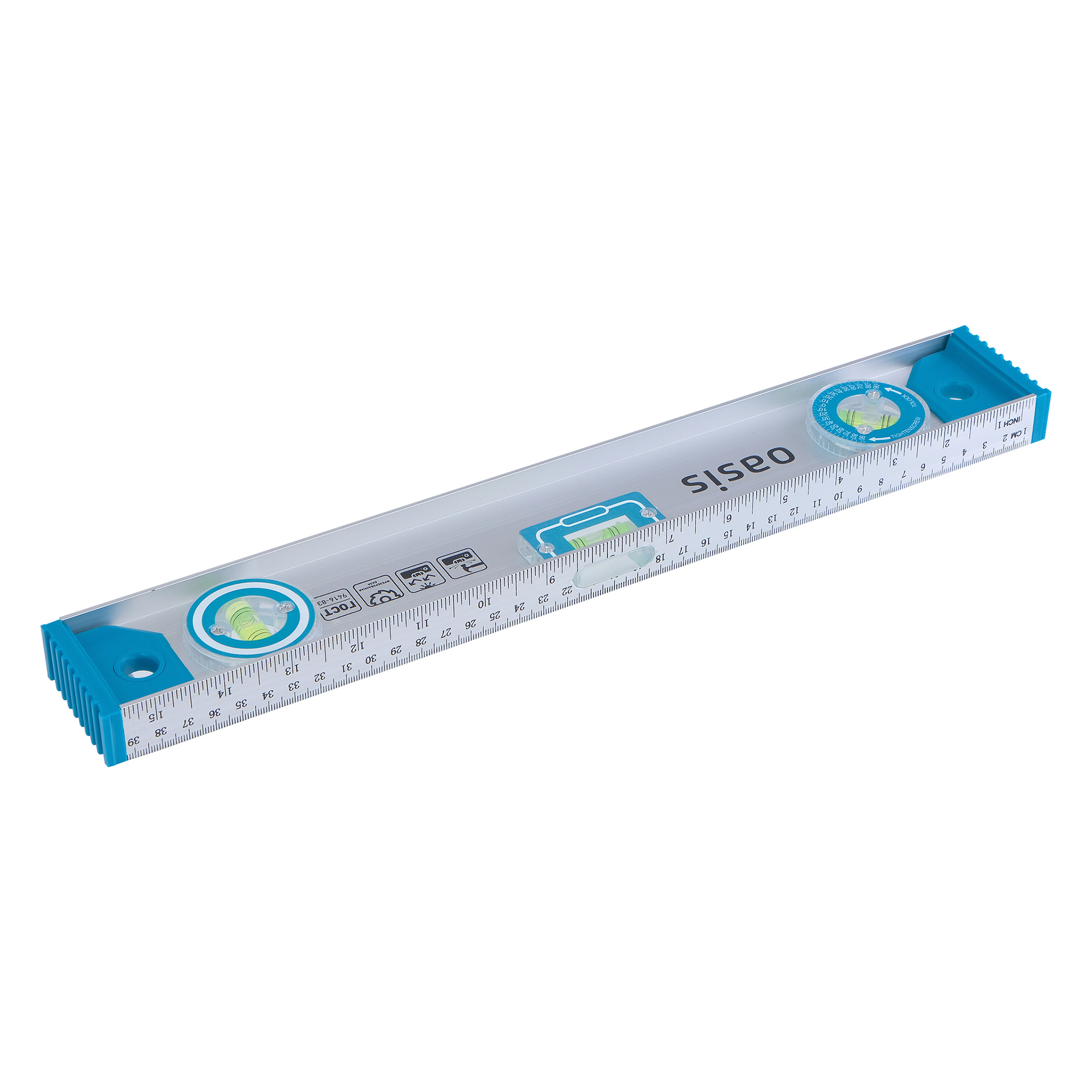 Изображение товара Уровень пузырьковый Oasis 103040500014 3 глазка 400 мм