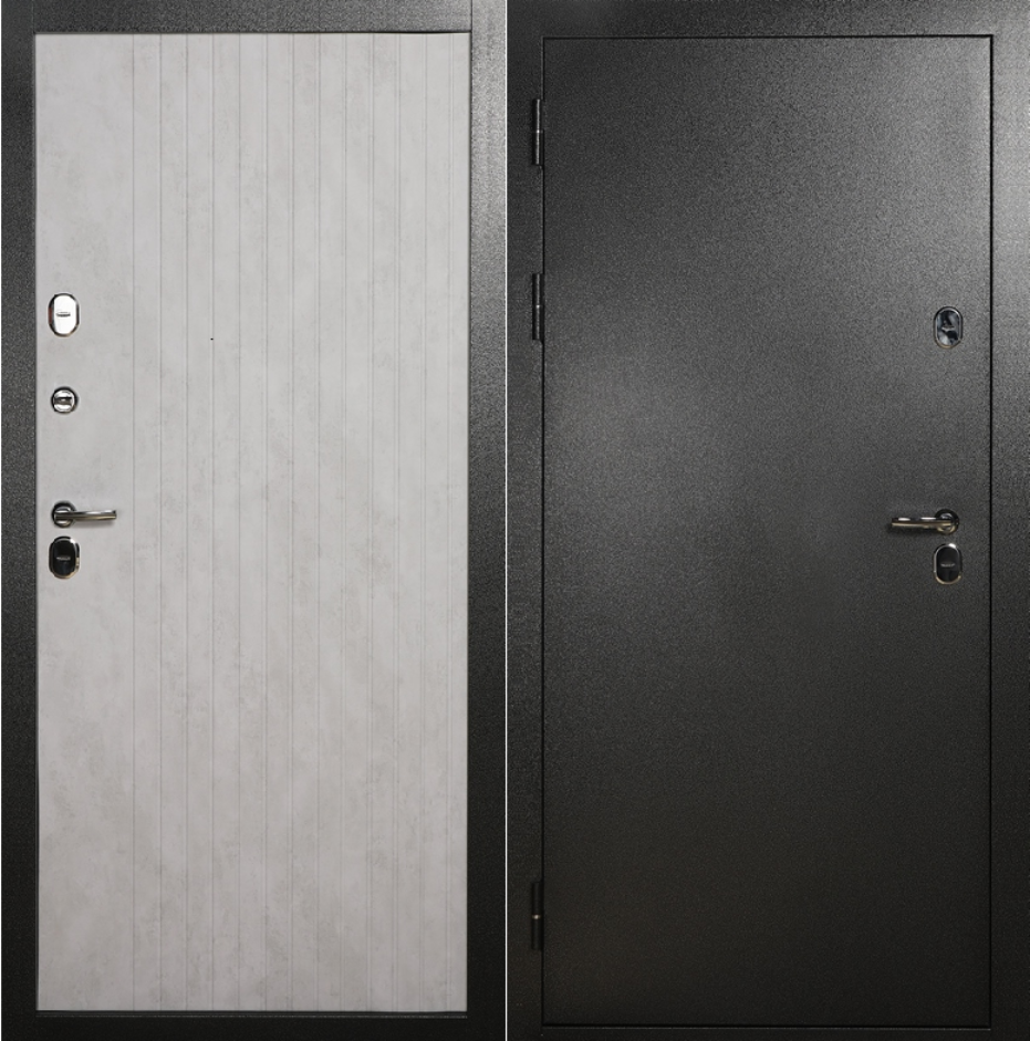 Изображение товара Входная дверь Восток 11 — антик серебристый/бетон серый, 110 мм, 96x205 см