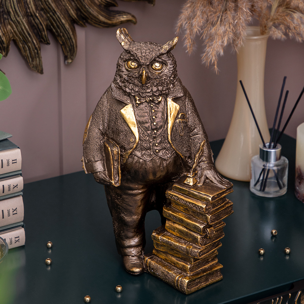 Изображение товара Статуэтка из мрамора Bogacho Сова Дипломат бронзовая