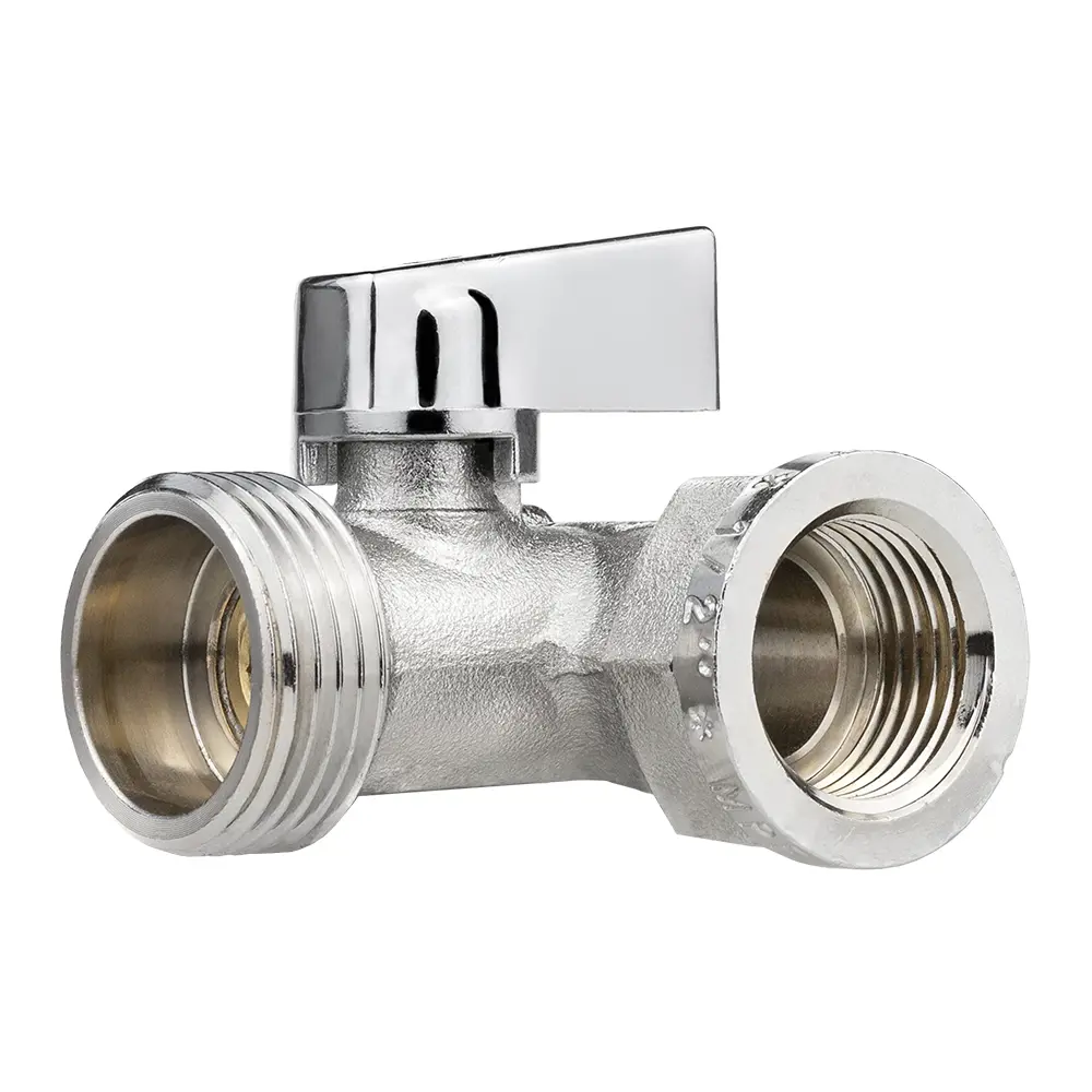 Кран трехходовой MPF DN15 PN24 1/2"x3/4"x1/2" НР/ВР латунь ручка флажок - 1